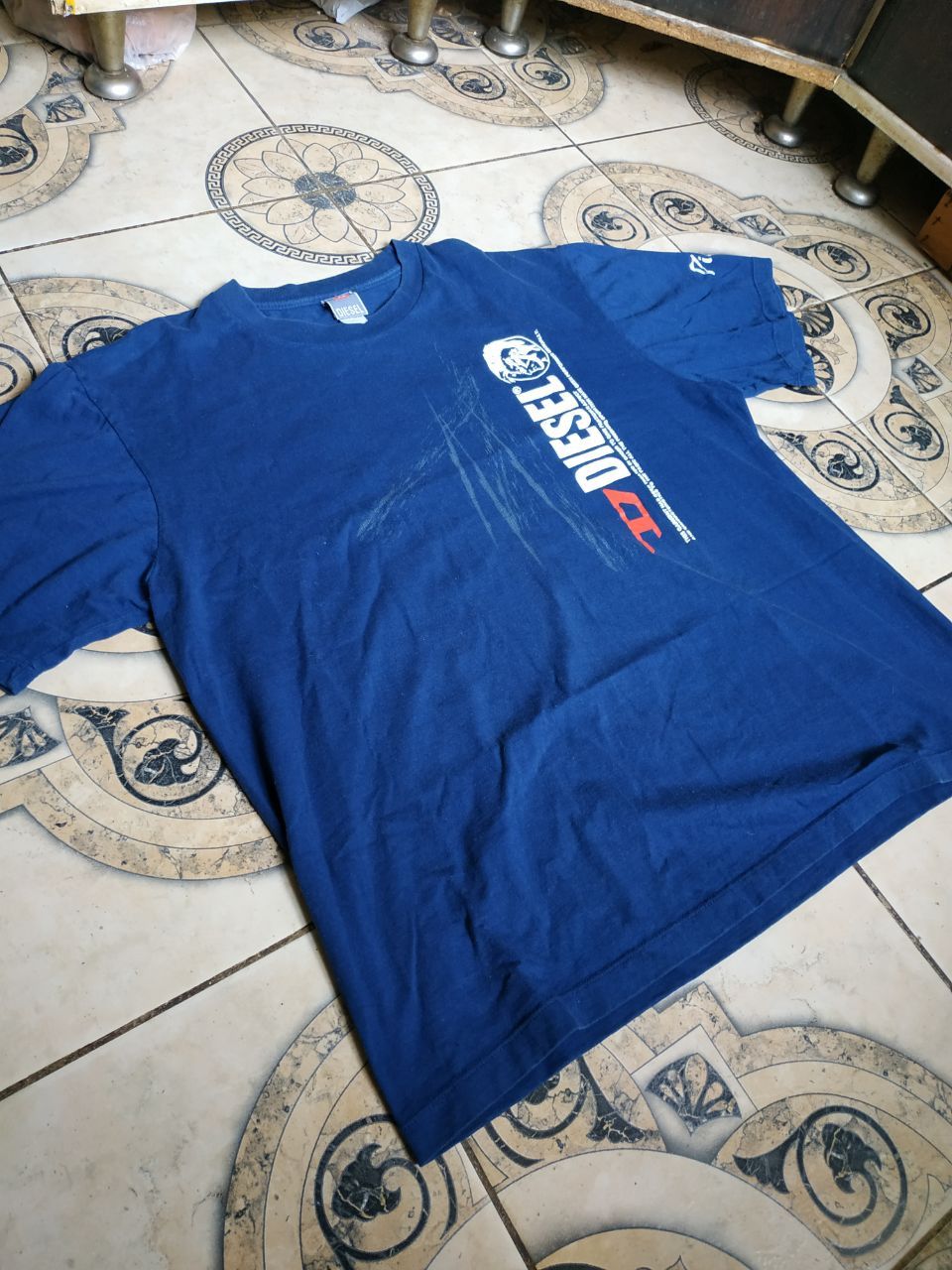 Diesel Vintage Diesel Only The Brave Vertical Logo Tee Blue XL Size US XL / EU 56 / 4 - 13 Thumbnail