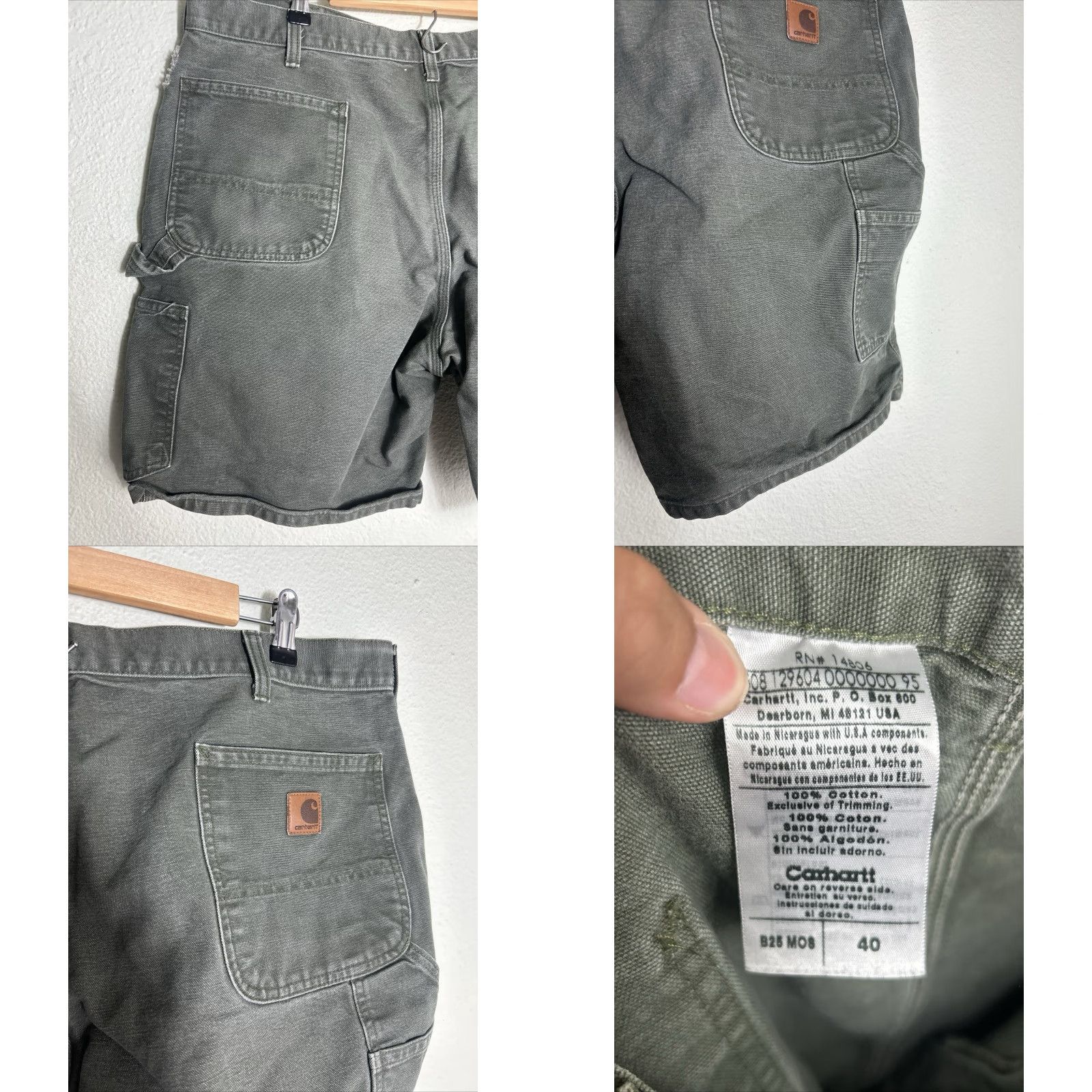Carhartt VINTAGE Carhartt Canvas Carpenter Shorts Mens 40 Green Y2K 2006 B25 Thrashed Size US 40 / EU 56 - 8 Thumbnail