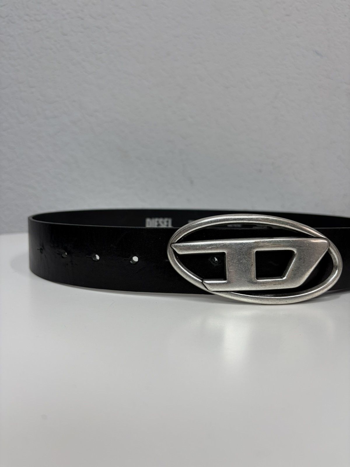Diesel Vintage Diesel Oval Logo Y2K Archive Leather Belt Buckle Size ONE SIZE - 2 Thumbnail