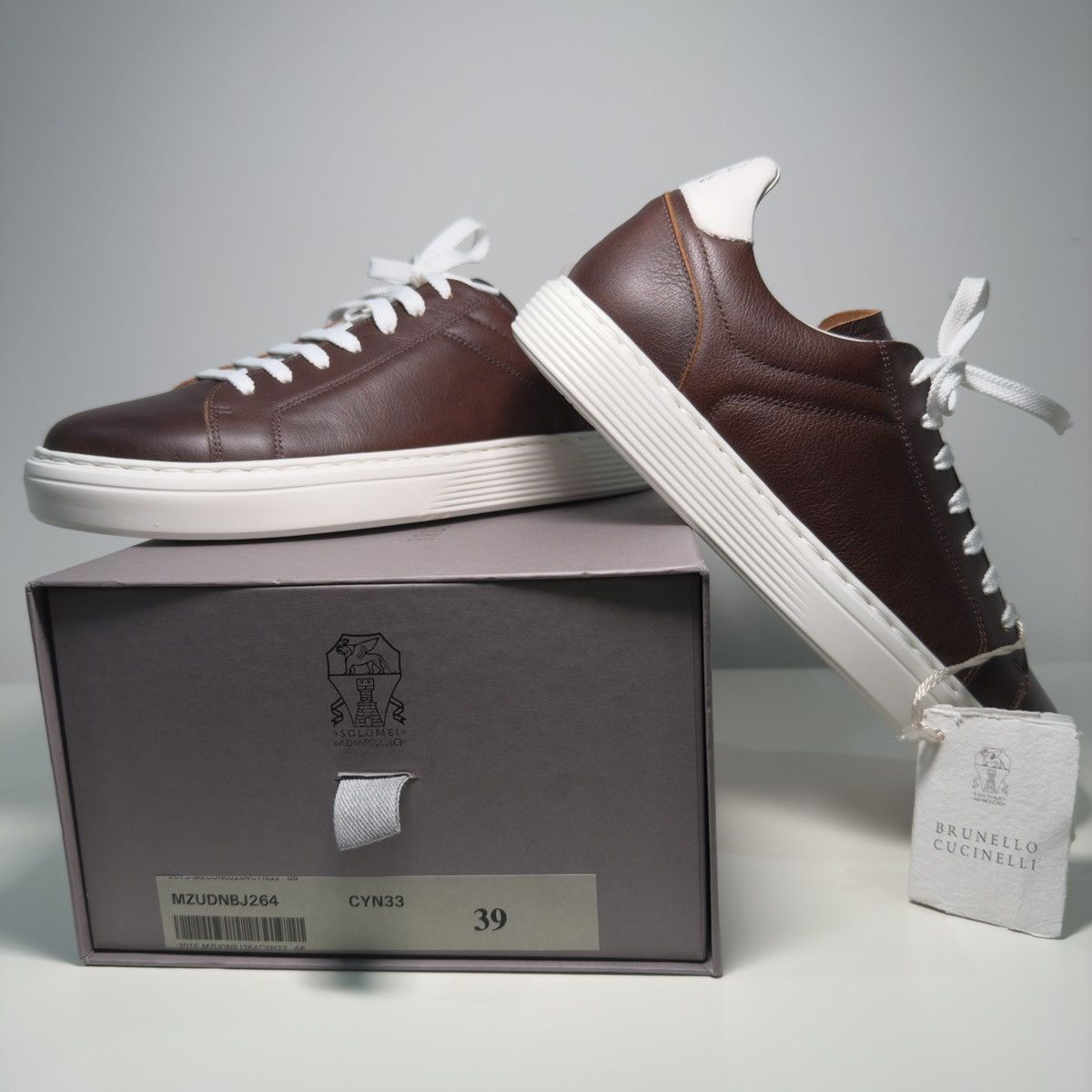 Brunello Cucinelli Brunello Cucinelli Men’s Leather Sneakers, New $1400 Size US 9 / EU 42 - 4 Thumbnail
