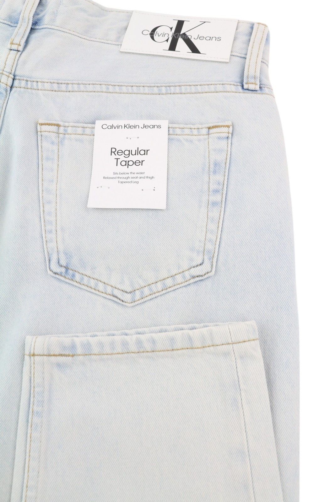 Calvin Klein REGULAR TAPER W31/L32 Light Blue Washed Zipper Denim 85328 Size US 31 - 5 Thumbnail