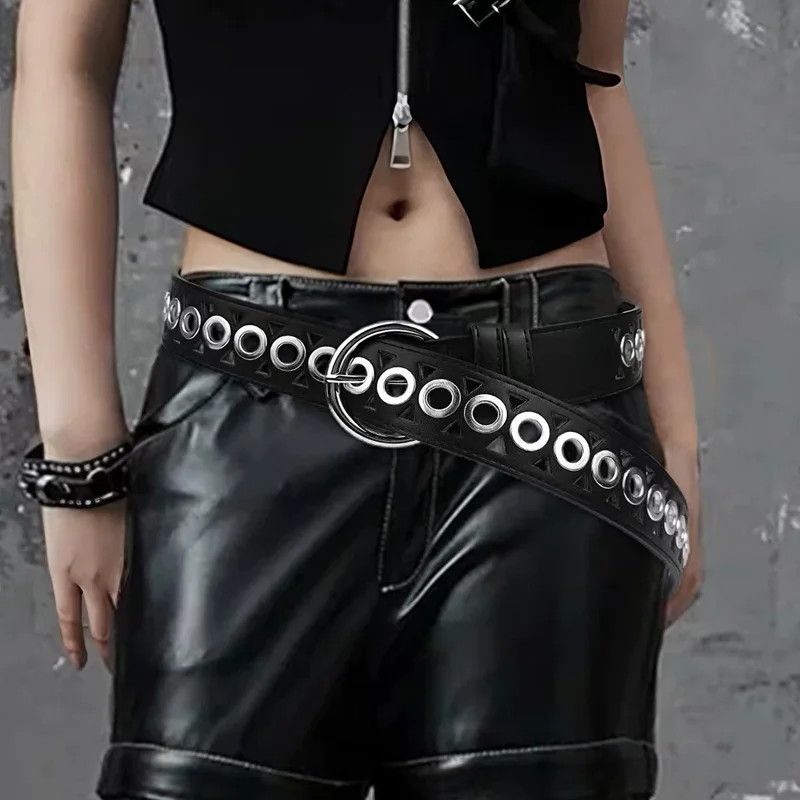 Japanese Brand Unisex Runway Punk Leather Belt Size ONE SIZE - 1 Thumbnail