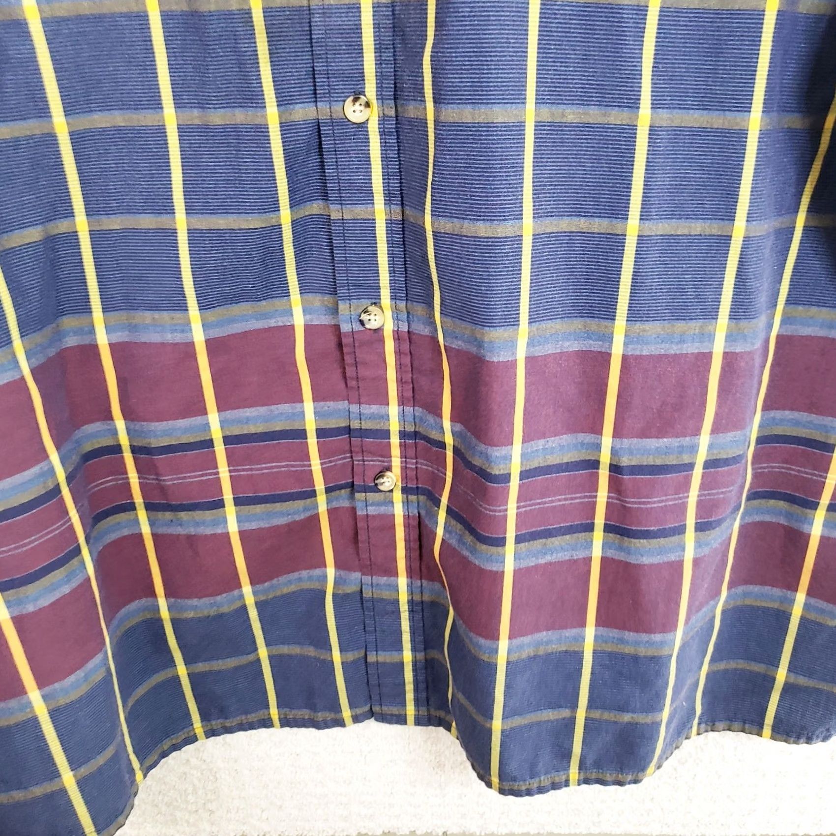 Vintage KINGSIZE Shirt Men Big 4XL Blue Plaid Short Sleeve Button Front Pockets Size US XXL / EU 58 / 5 - 6 Thumbnail