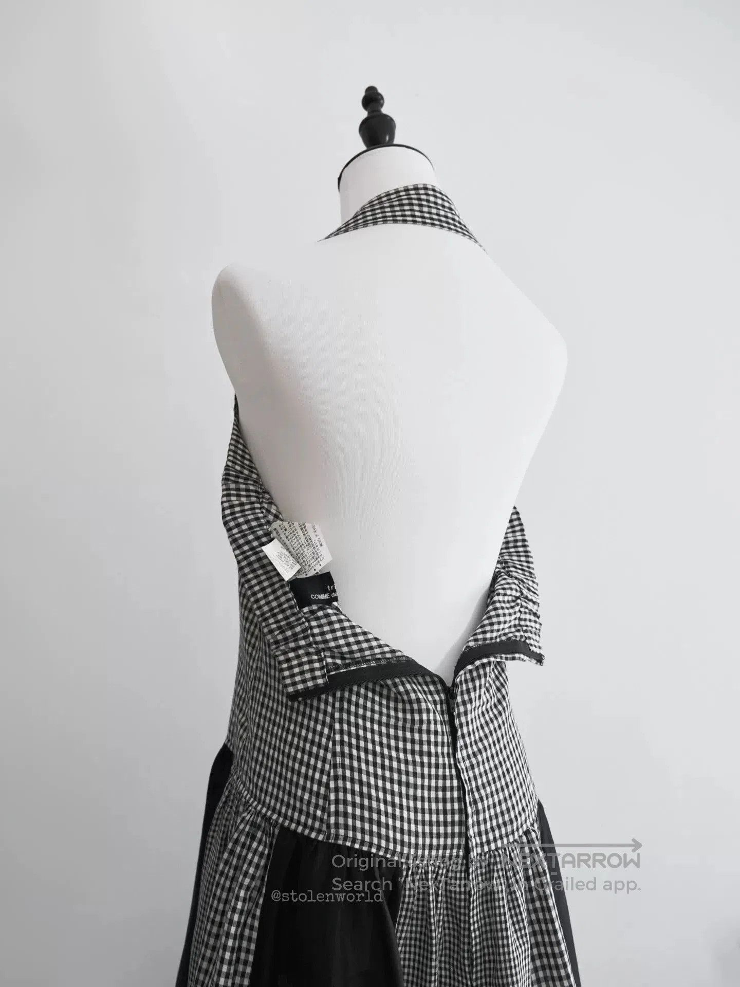 Comme des Garcons black and white check halter dress. Size M / US 6-8 / IT 42-44 - 7 Thumbnail