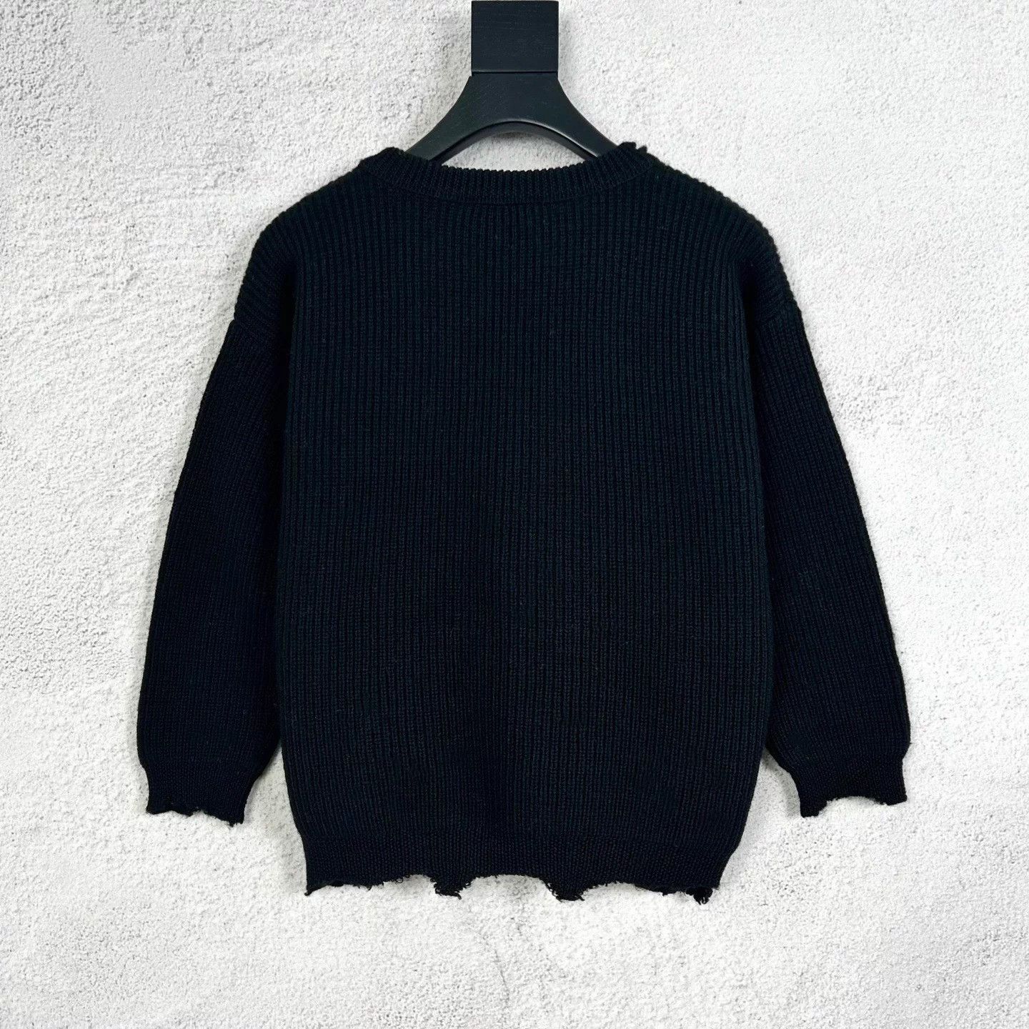 Raf Simons Raf Simons New Black Distressed Hole Sweater M Size M / US 6-8 / IT 42-44 - 2 Thumbnail