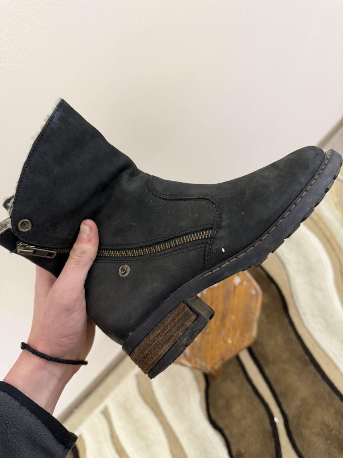 Japanese Brand VTG Ankle-Zip Vestern Distressed Buckle Strap Biker Boots Size US 9 / IT 39 - 9 Thumbnail