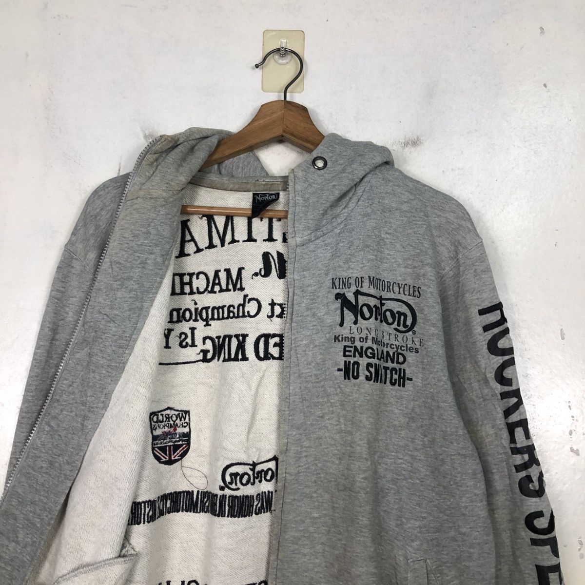 Norton 📌Punk Design Zipper Hoodie Jacket Norton Over Print Design Size US M / EU 48-50 / 2 - 17 Thumbnail