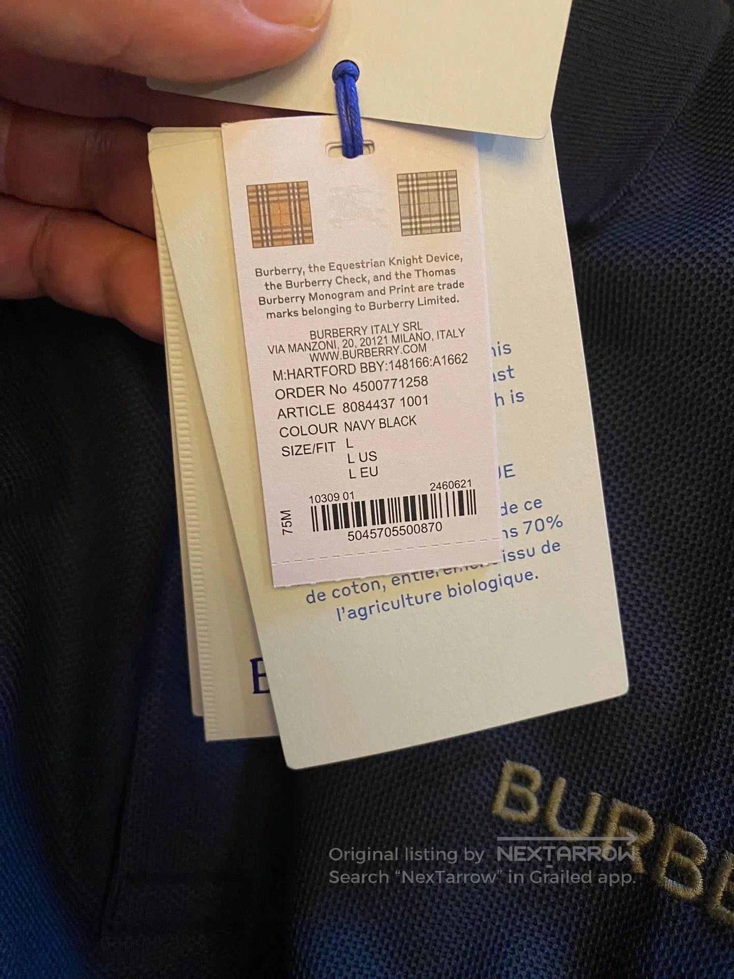 Burberry Blue Short Sleeve Polo Shirt . Size US L / EU 52-54 / 3 - 5 Thumbnail