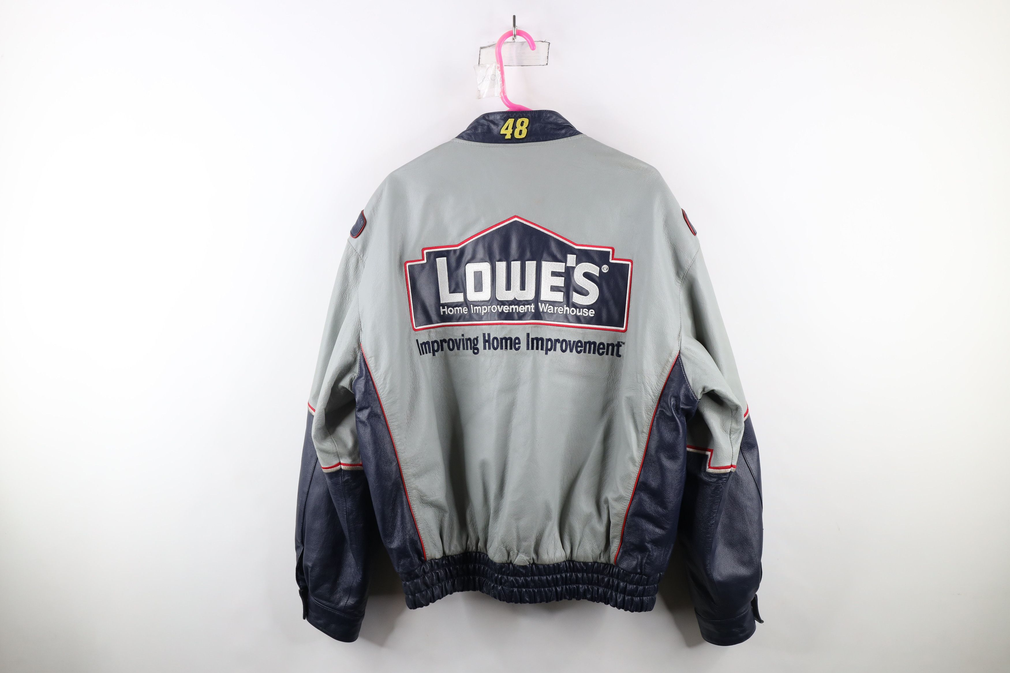 Vintage Vintage NASCAR Leather Jimmie Johnson Pit Crew Racing Jacket Size US L / EU 52-54 / 3 - 18 Thumbnail