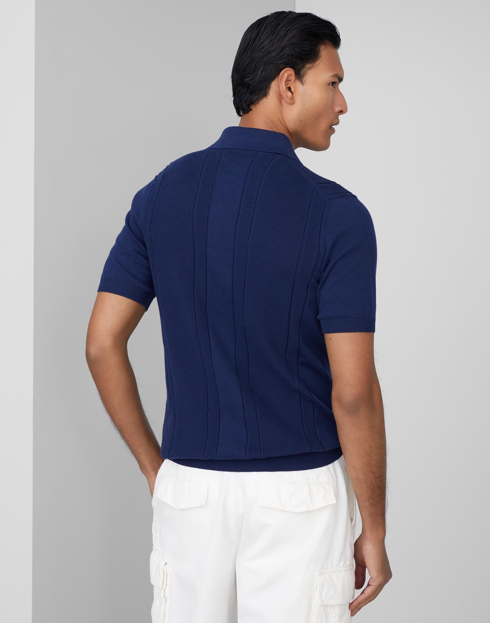 Brunello Cucinelli o1la1rc1a0425 Polo Sweater in Navy Blue Size US XL / EU 56 / 4 - 2 Thumbnail