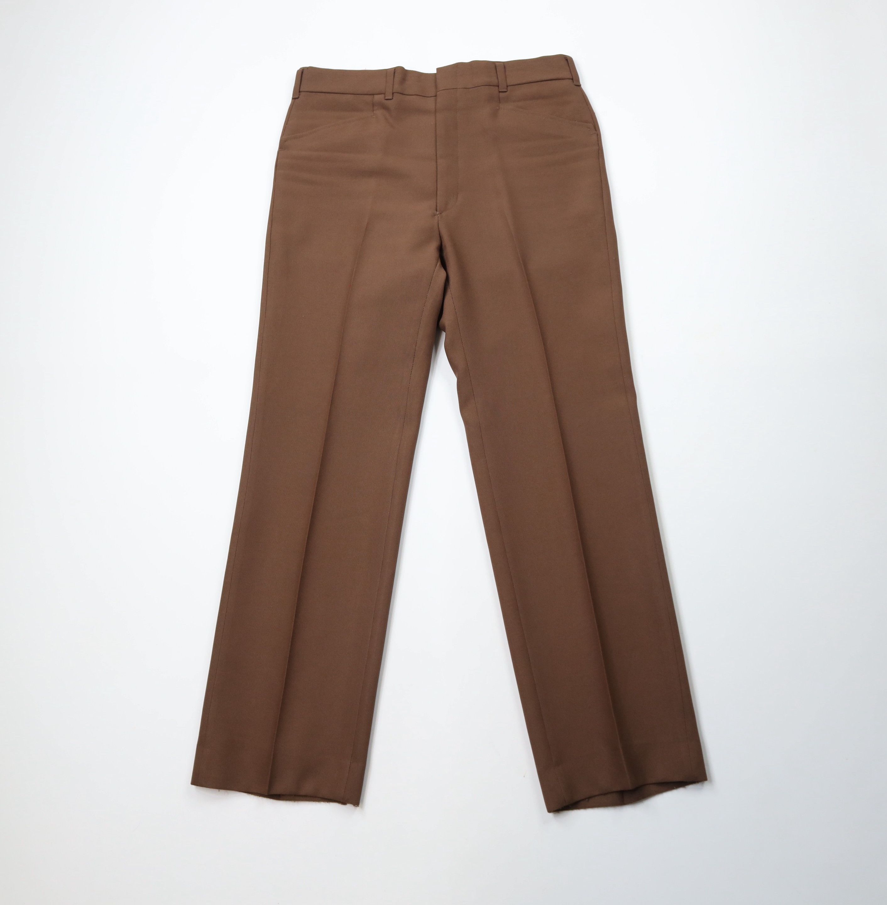 Vintage Vintage 70s Streetwear Knit Flared Wide Leg Chino Pants USA Size US 32 / EU 48 - 1 Thumbnail