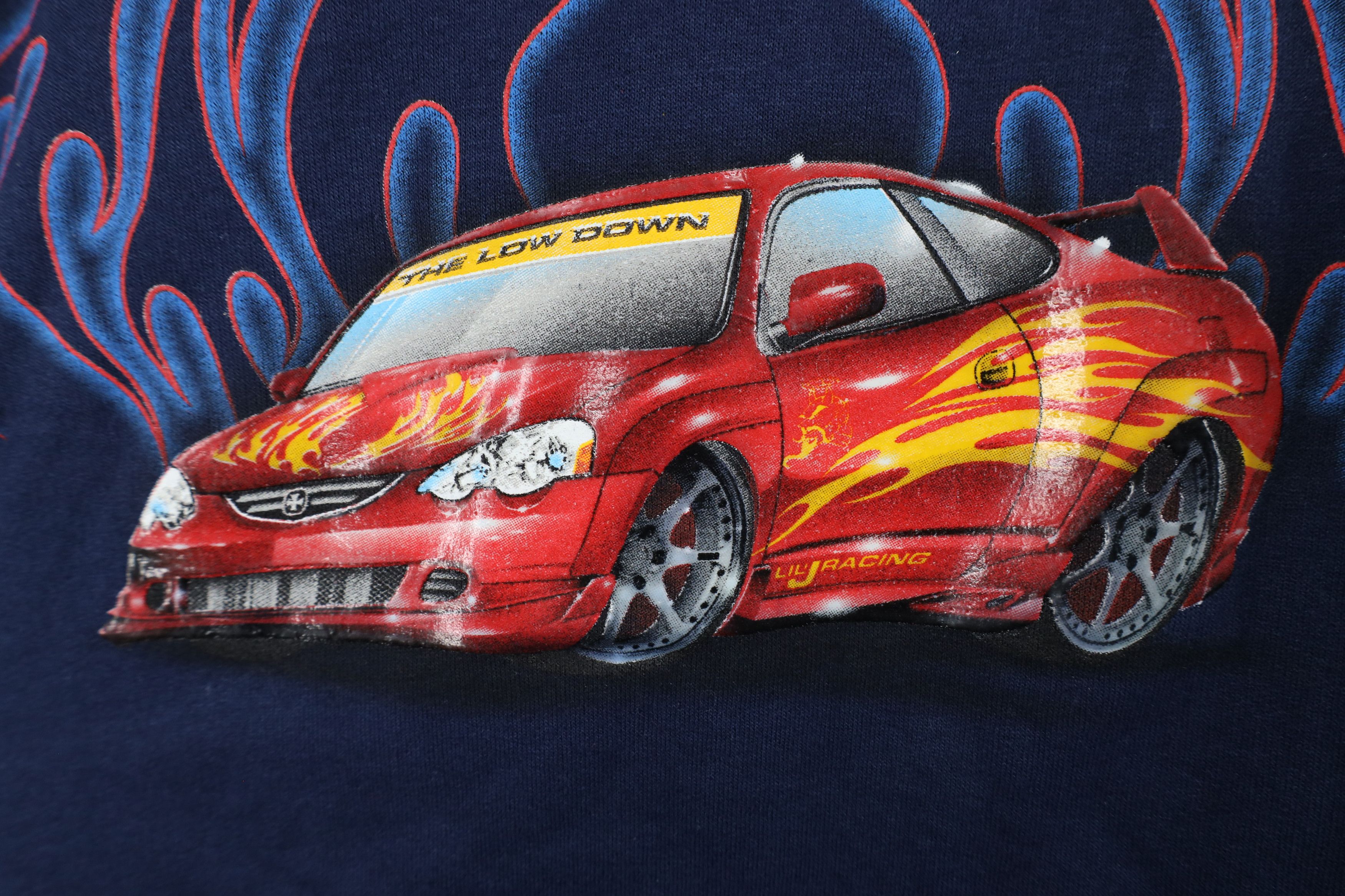 Vintage Vintage 90s Streetwear Flames Car Racing Hoodie Sweatshirt Size US S / EU 44-46 / 1 - 7 Thumbnail
