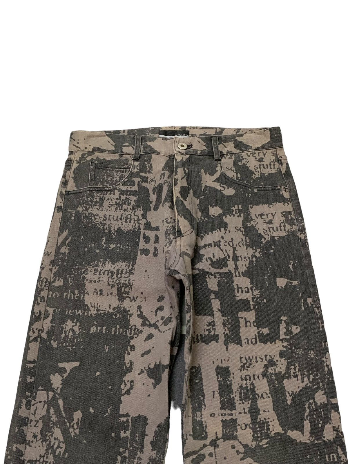In The Attic × Junya Watanabe In The Attic Japan Trompe L’oeil Poems Loose Denim Pants Size US 30 / EU 46 - 3 Thumbnail