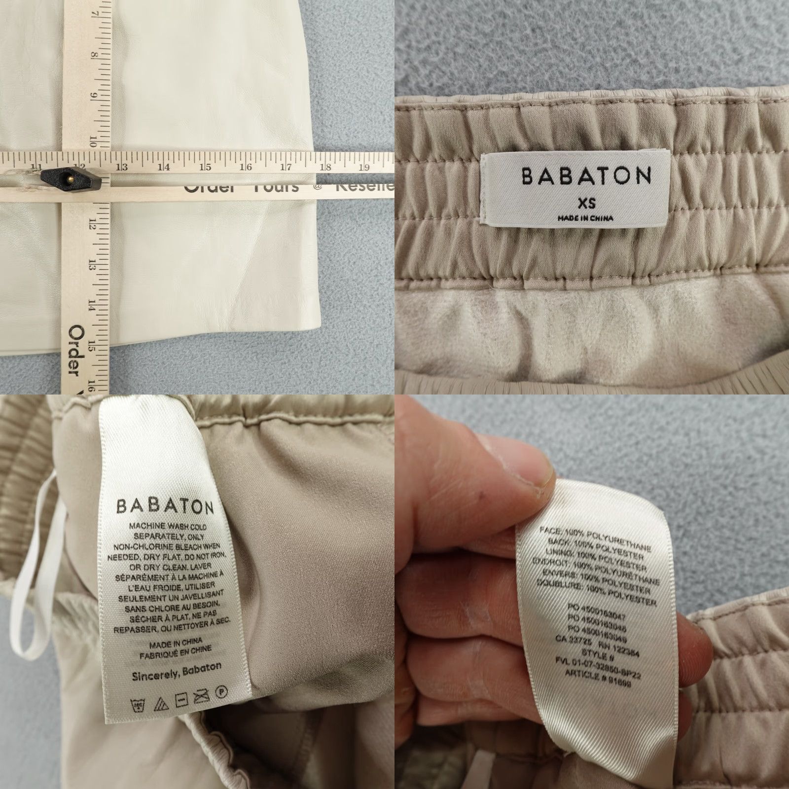 Vintage Babaton Skirt Womens XS Cream Mini Elastic Waist Pockets Short City Preppy Womens Size 26" / US 2 / IT 38 - 8 Thumbnail