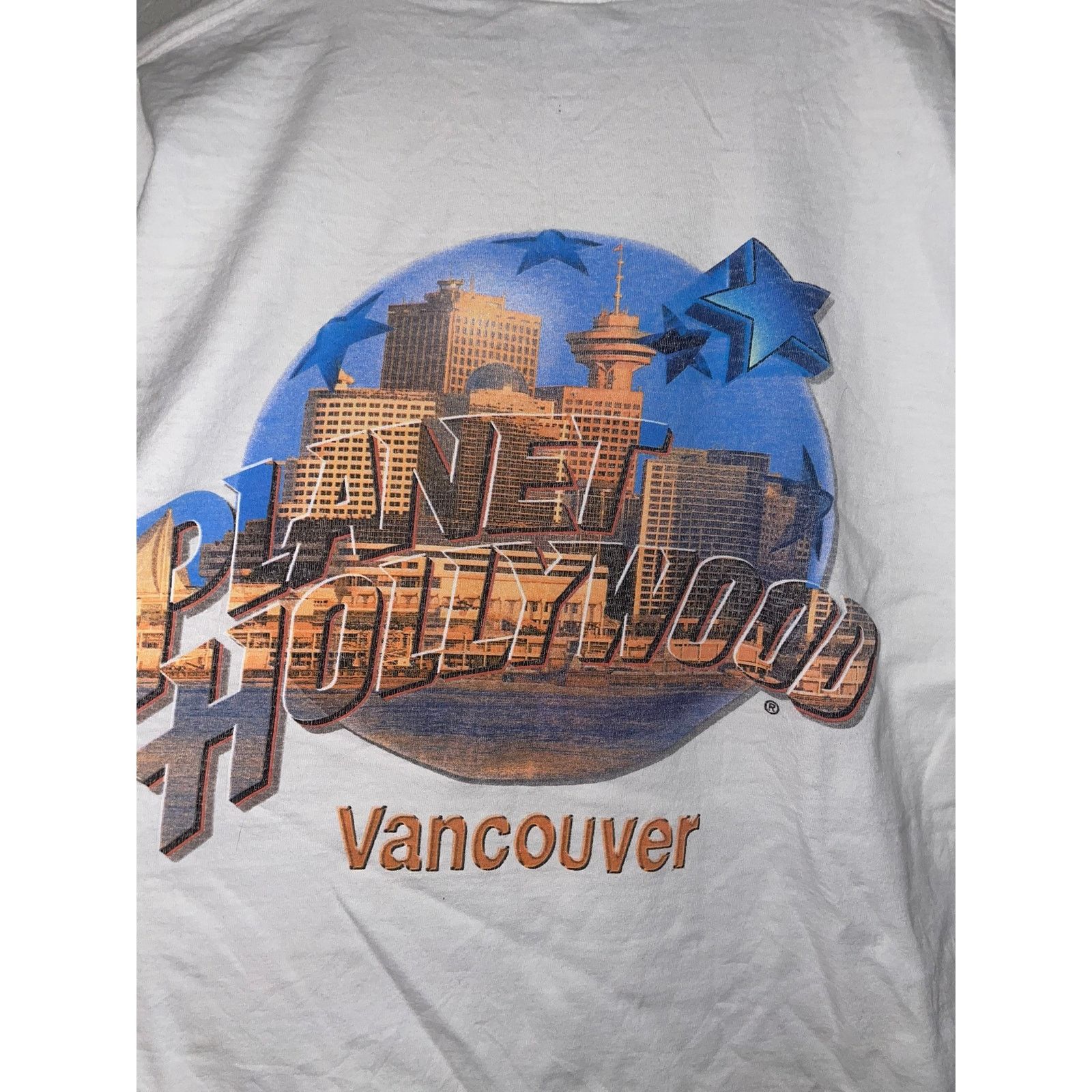 Hard Rock Cafe Vintage Planet Hollywood Shirt Vancouver Canada White XL Tee Size US XL / EU 56 / 4 - 8 Thumbnail