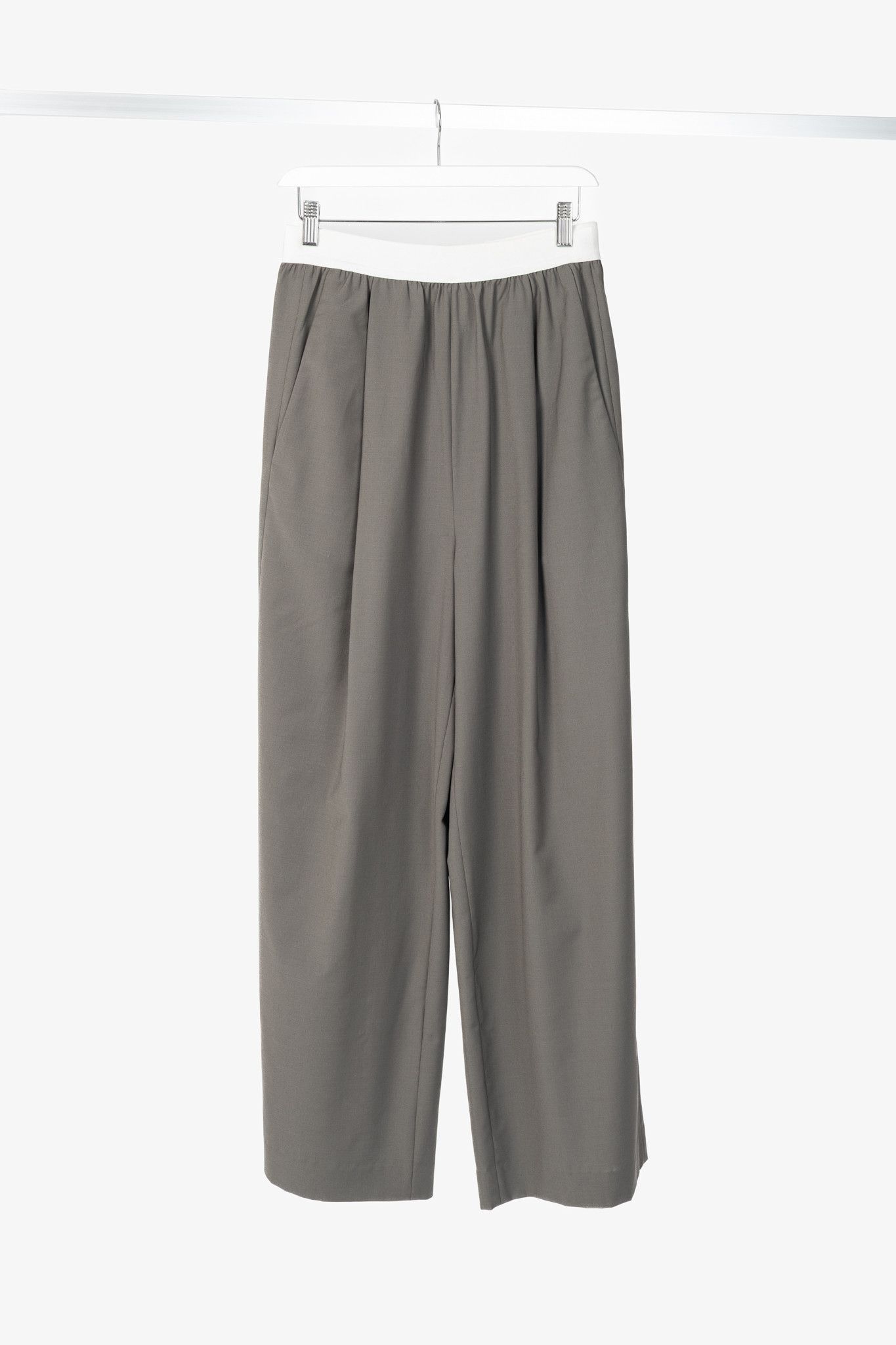 Tibi Tibi Marit Dark Stone Tropical Wool Pull-On Pant Size 26" / US 2 / IT 38 - 1 Thumbnail