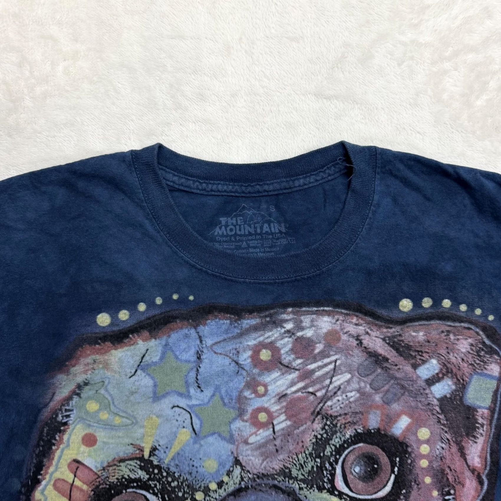 The Mountain The Mountain Pug Shirt Mens Medium Blue Tie Dye Graphic Print Tee Dog Animals Crew Neck Short Sleeve Size US M / EU 48-50 / 2 - 3 Thumbnail