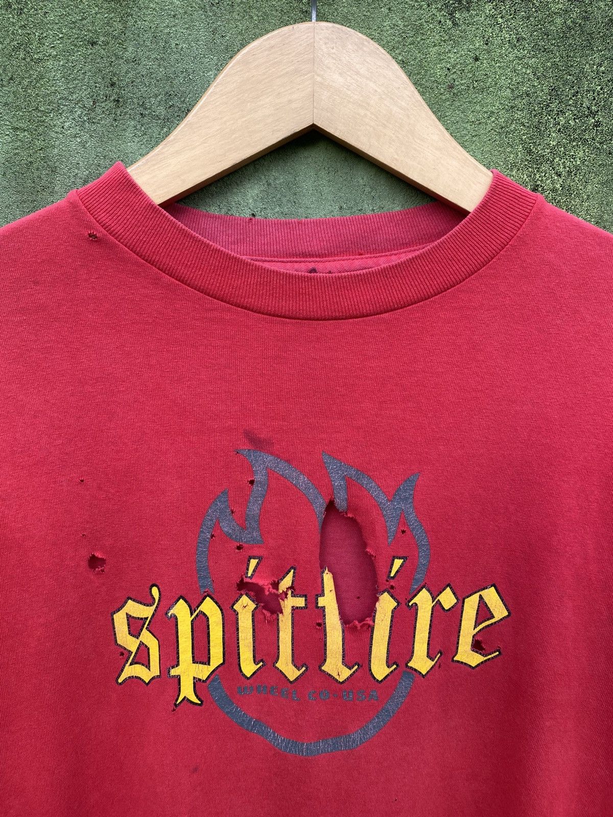 Spitfire Vintage Rare Skate 00s Tee SPITFIRE Big Logo Distressed Size US M / EU 48-50 / 2 - 2 Thumbnail