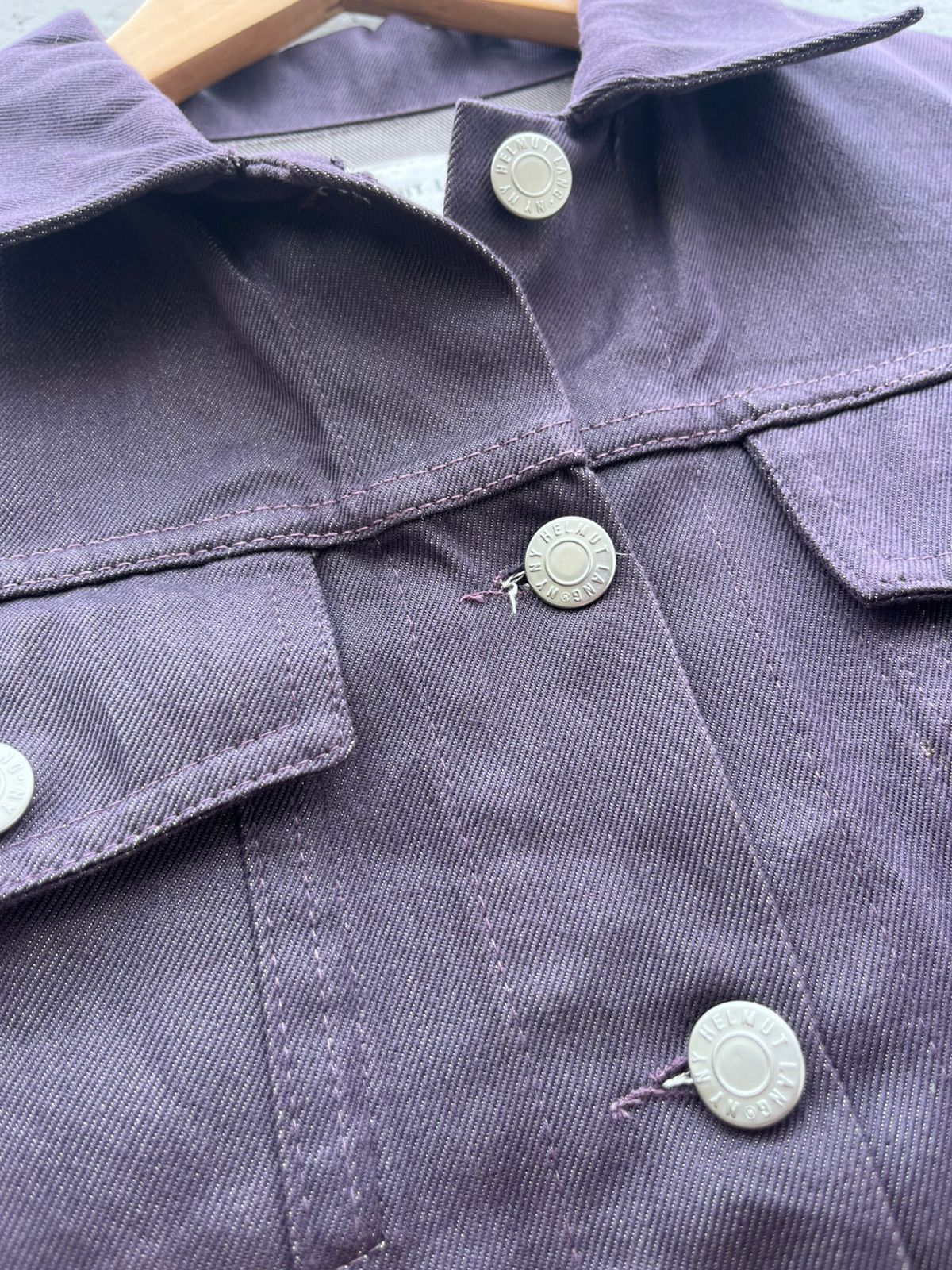 Helmut Lang Helmut Lang Seda Jacket A/W2001 Raw Slik Denim Color Purple Size US XXS / EU 40 - 8 Thumbnail