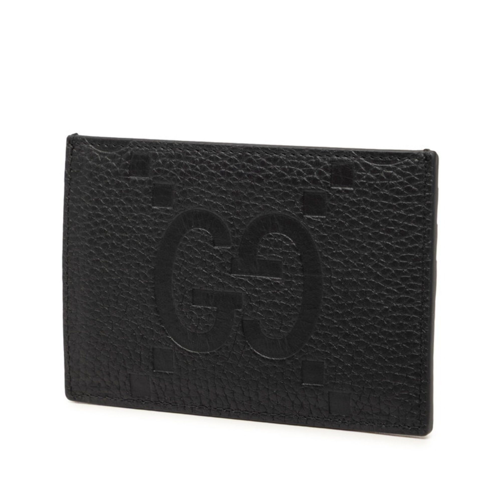Gucci Gucci Maxi GG Jumbo Business Card Holder/Card Case 812681 Black Leather Women's GUCCI Size ONE SIZE - 1 Thumbnail