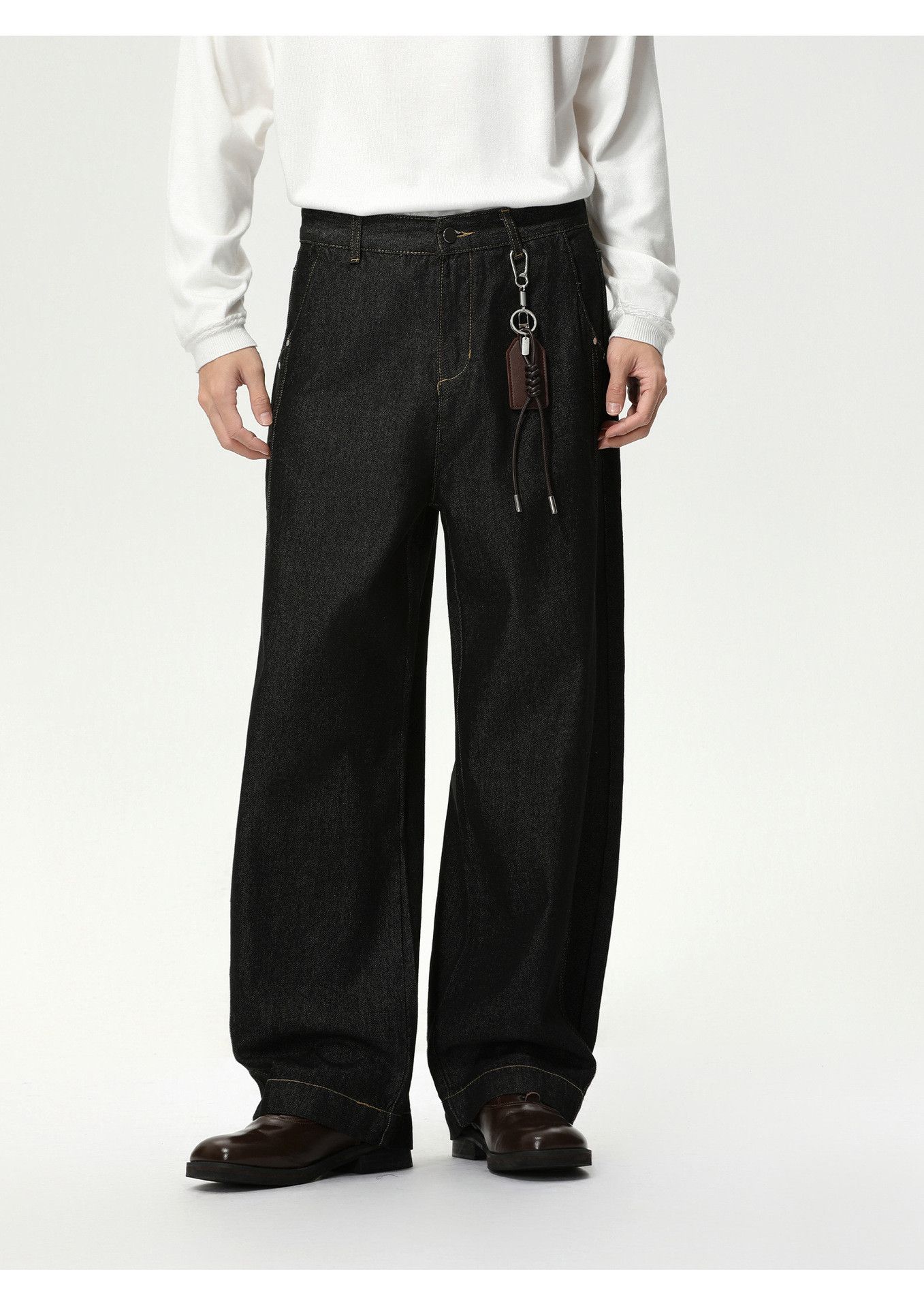 Japanese Brand Men's American Retro Wide-Leg Casual Curved Jeans Size US 32 / EU 48 - 5 Thumbnail