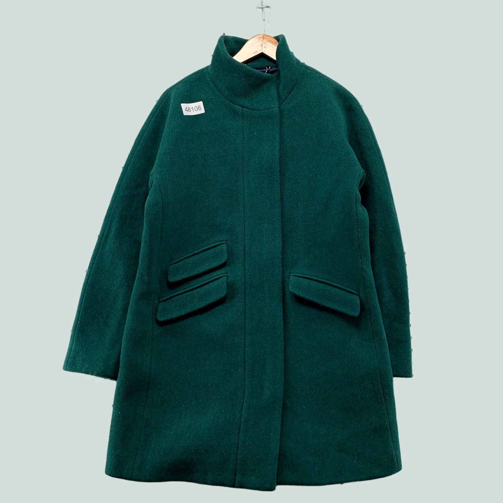 J.Crew J.CREW Italian Wool Coat Womens Size 8 Green Stadium Cloth Wool Blend Overcoat Shirt Size M / US 6-8 / IT 42-44 - 1 Thumbnail
