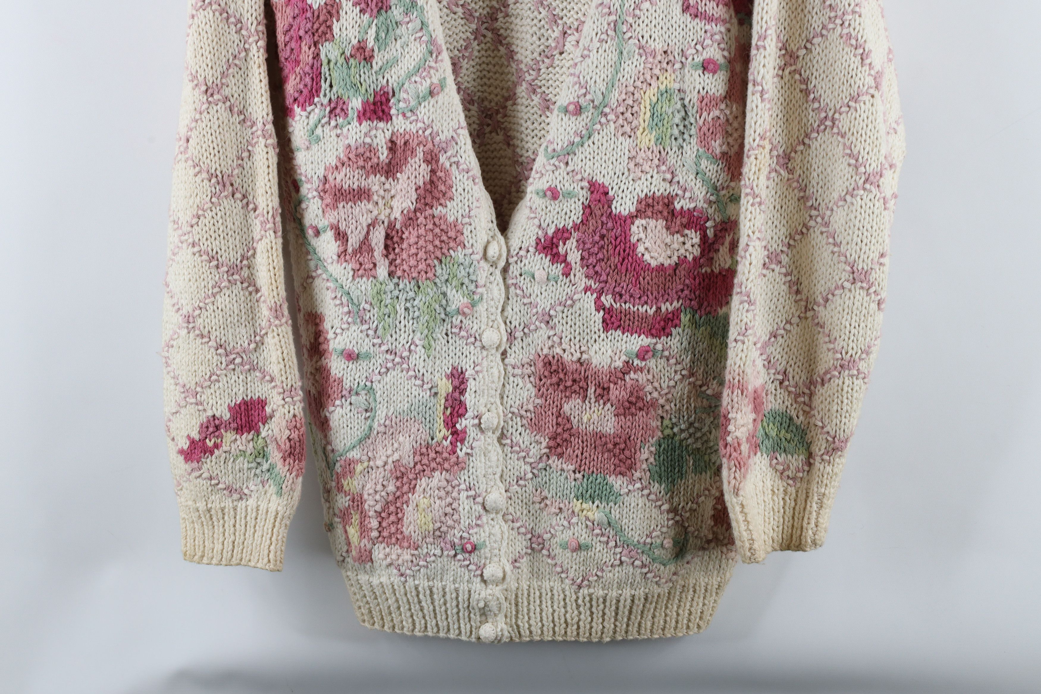 トップス Vintage kint flower cardigan Vintage kint flower cardigan MURRAL Emerge flower knit shirt