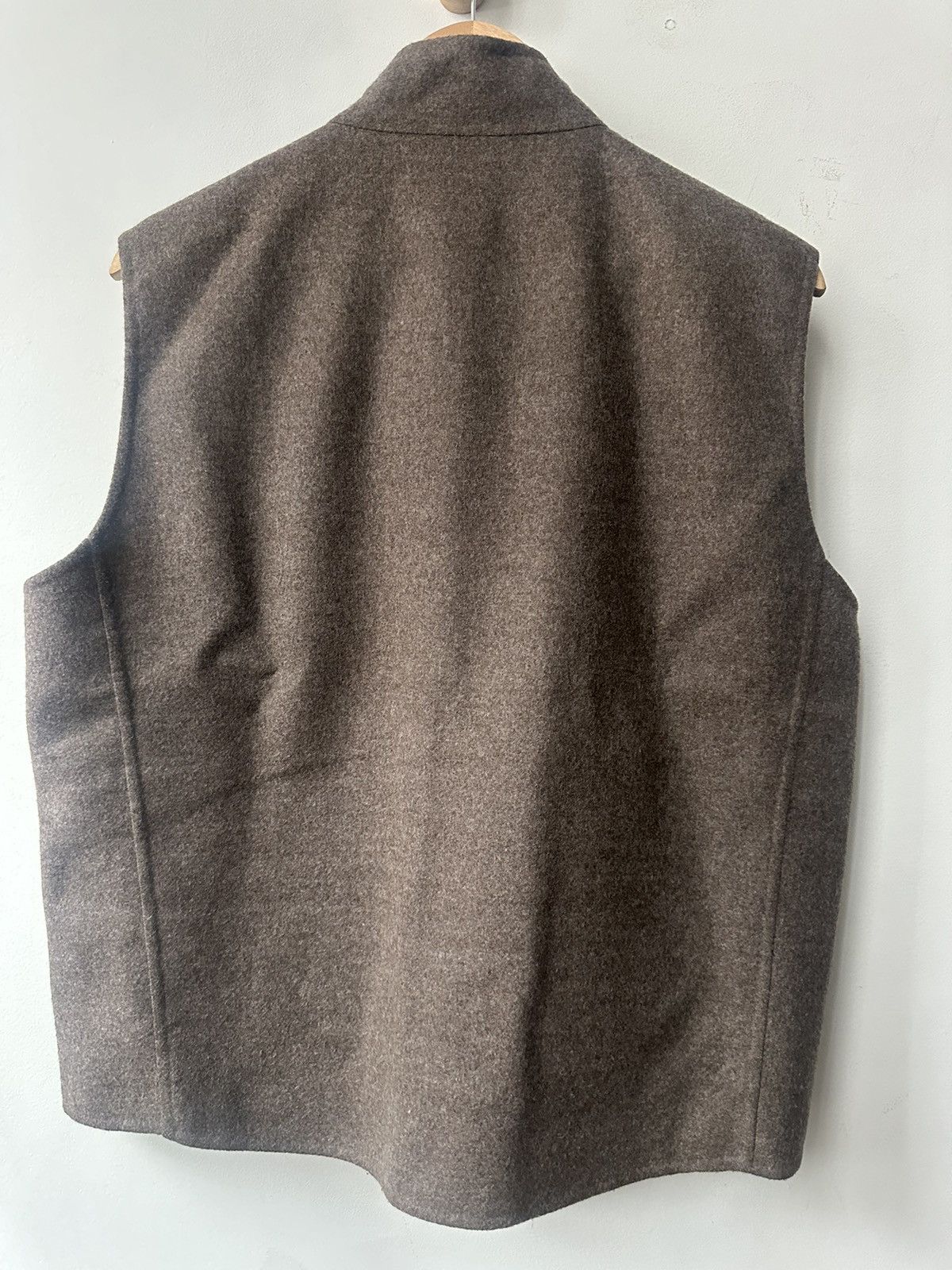 Stoffa Stoffa REVERSIBLE VEST Brown Cream Brushed Merino Wool Size US M / EU 48-50 / 2 - 3 Thumbnail