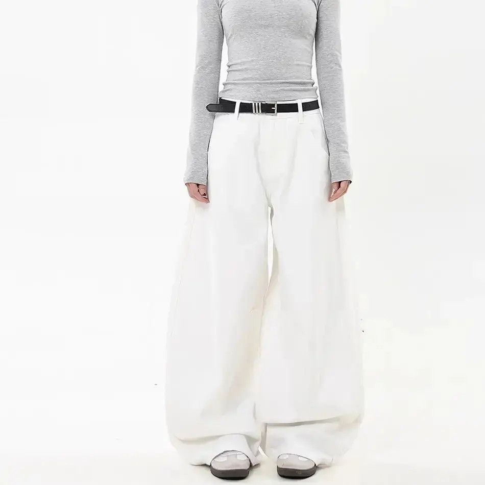 Japanese Brand Retro loose curved knife wide leg jeans Size US 32 / EU 48 - 2 Thumbnail