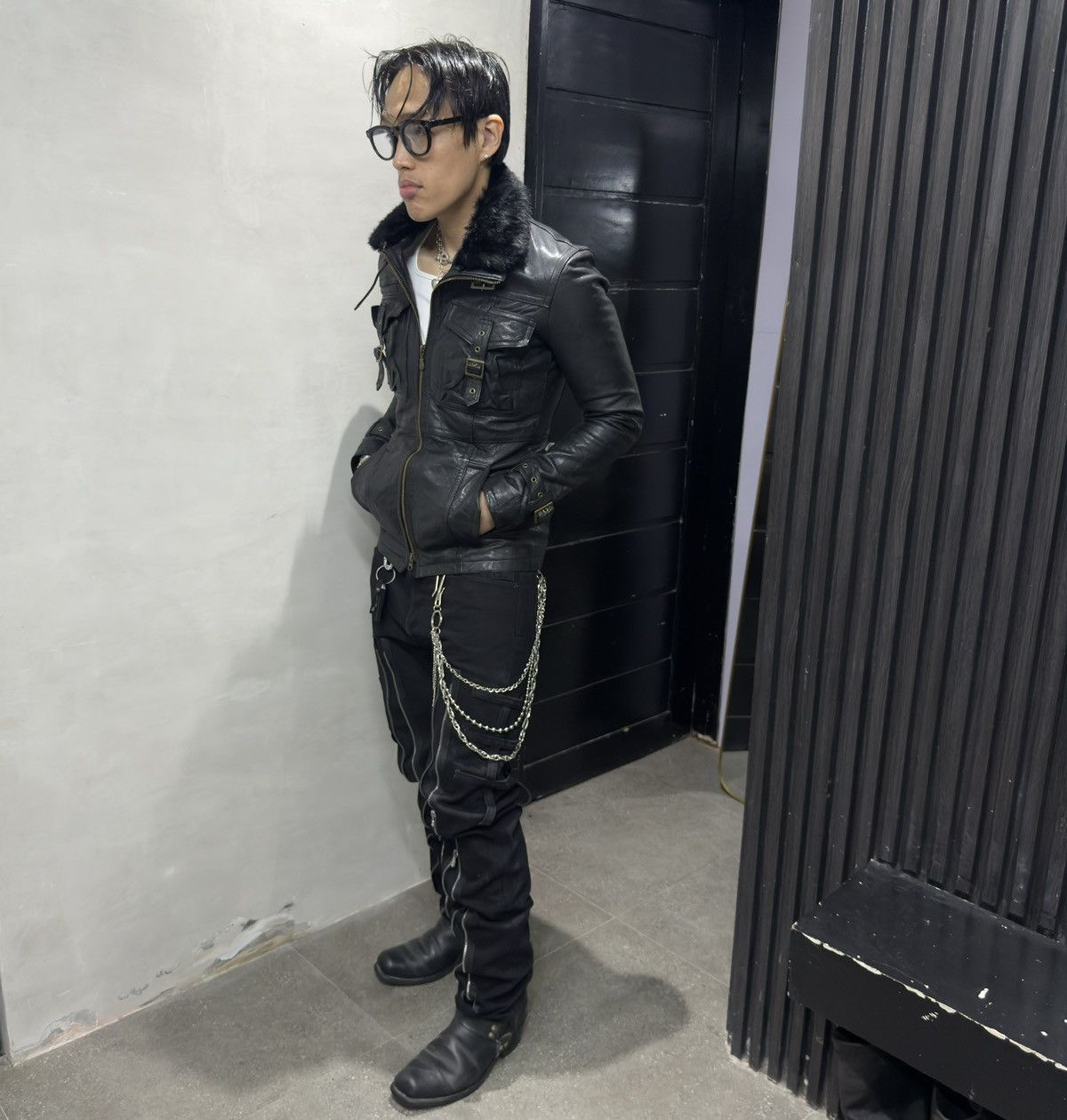 Tornado Mart Rare Tornado Mart Japan Fur Buckled Leather Jacket Size US M / EU 48-50 / 2 - 24 Thumbnail