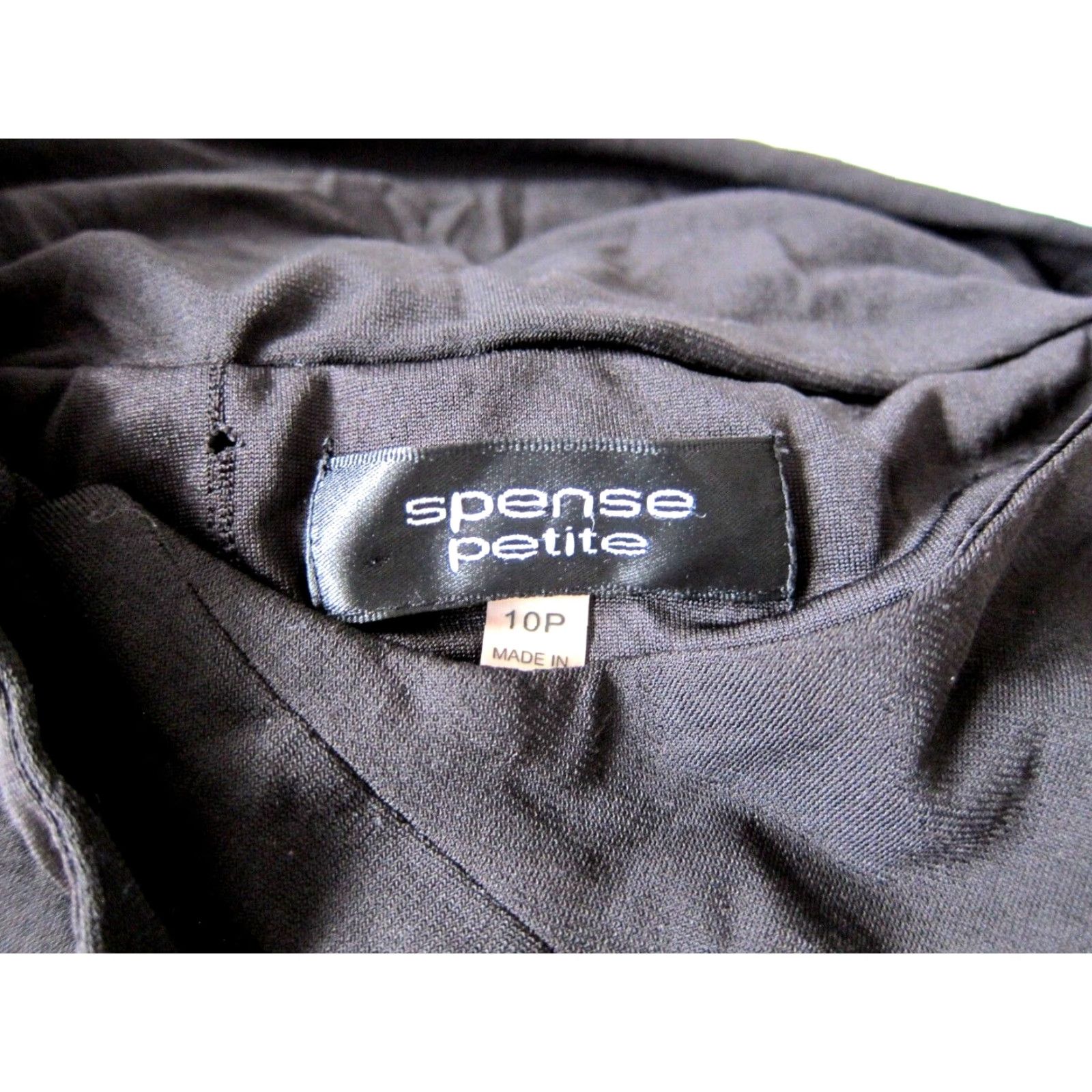 Vintage Spense Petite Black Stretch Ruched Sleeveless Square Neck Shift Dress 10P Size L / US 10 / IT 46 - 4 Thumbnail