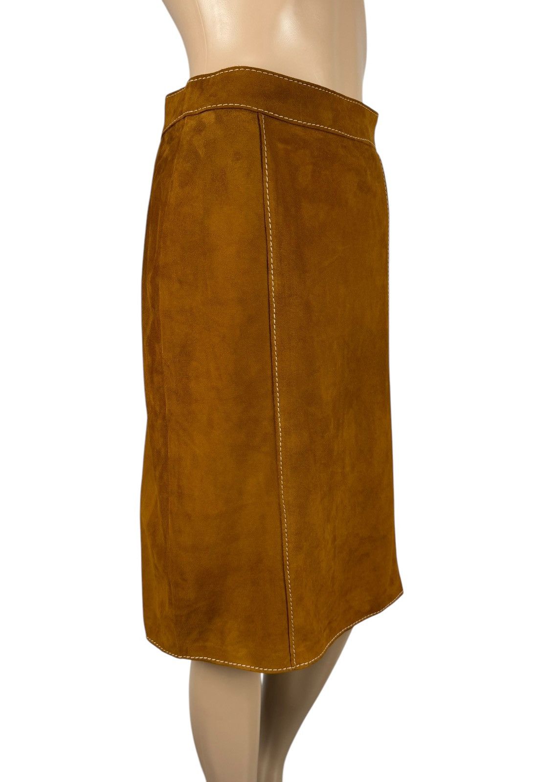 Designer × Genuine Leather × Leather Christ Leather Genuine Cuir Suede Skirt size DE36 IT42 Size 28" / US 6 / IT 42 - 3 Thumbnail