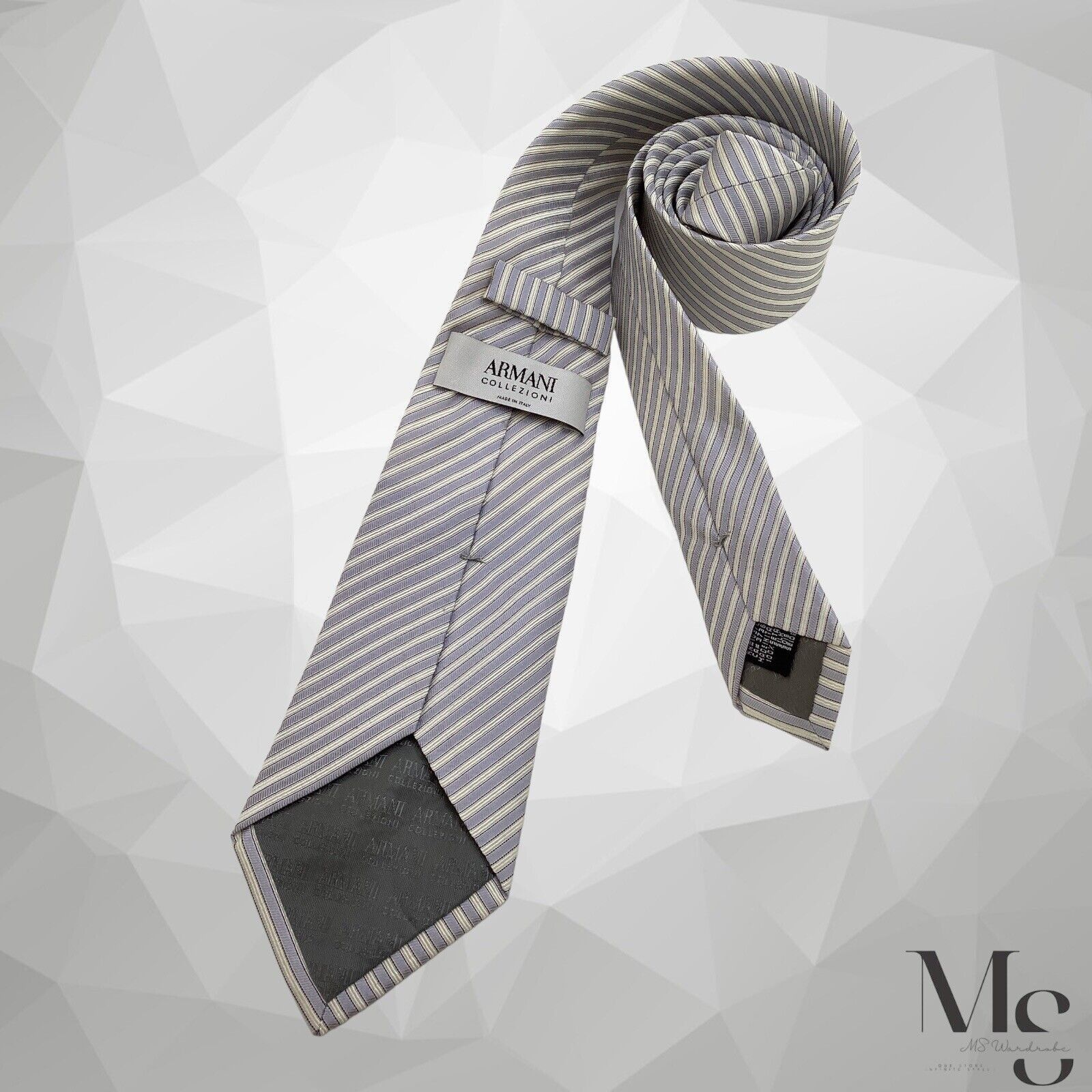 Armani Collezioni ARMANI COLLEZIONI White Blue Luxury Silk Tie Made In Italy W Size ONE SIZE - 3 Thumbnail