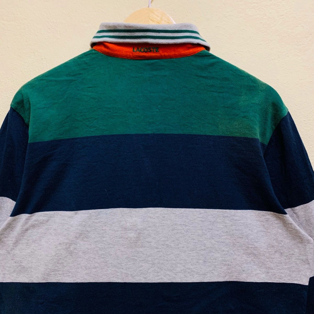 Lacoste × Vintage Vintage LACOSTE STRIPE MULTICOLOUR Longsleeve Polo Shirt Size US L / EU 52-54 / 3 - 6 Thumbnail