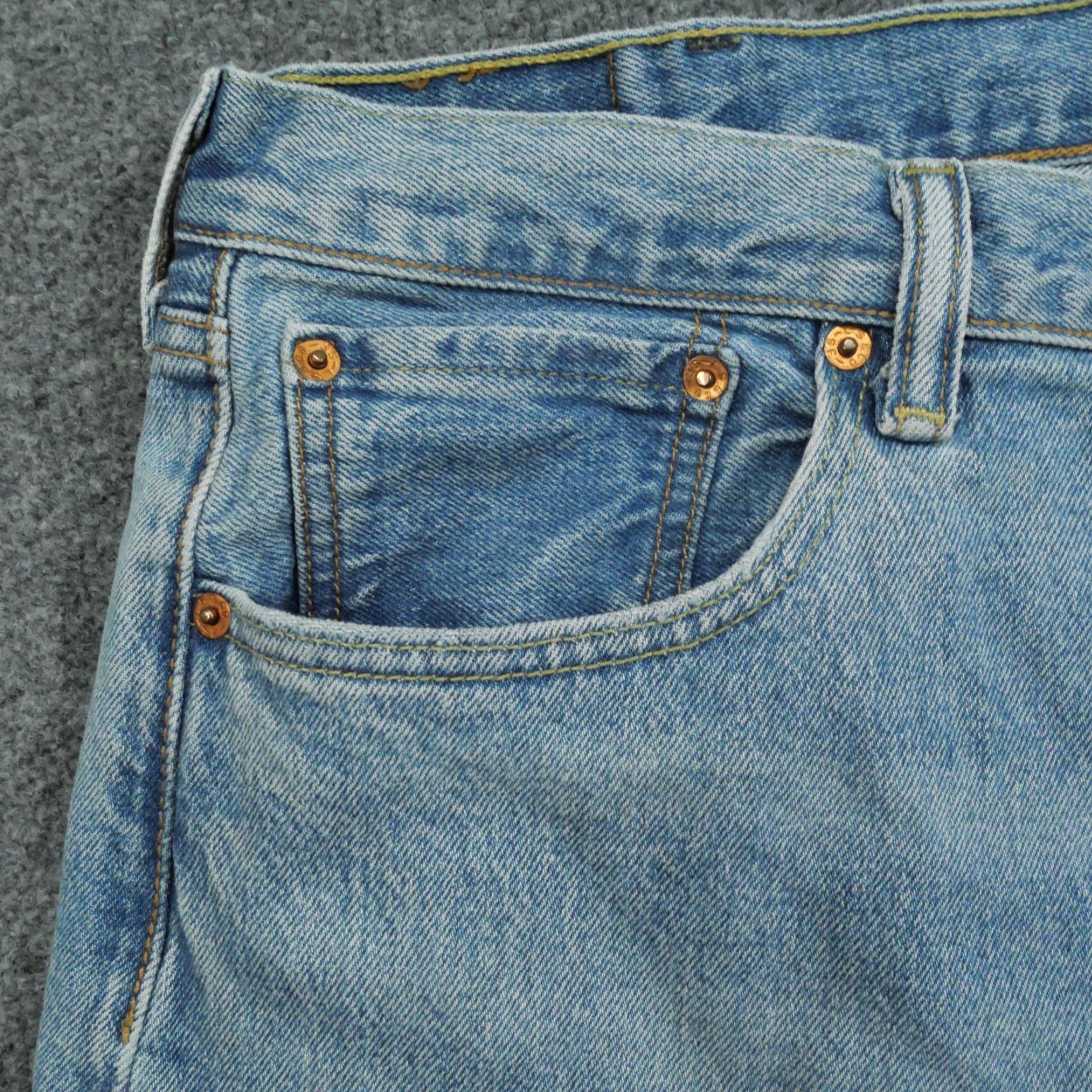 Levi's VINTAGE Levi's 501 Jeans Mens 38x32 Blue Button Fly Distressed Grunge Straight Jeans Pants 90s Mens Size US 38 / EU 54 - 6 Thumbnail