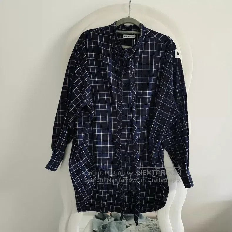 Balenciaga Balenciaga Back Logo Checkered Shirt, Classic Style Size 4XL / US 24-26 - 2 Thumbnail