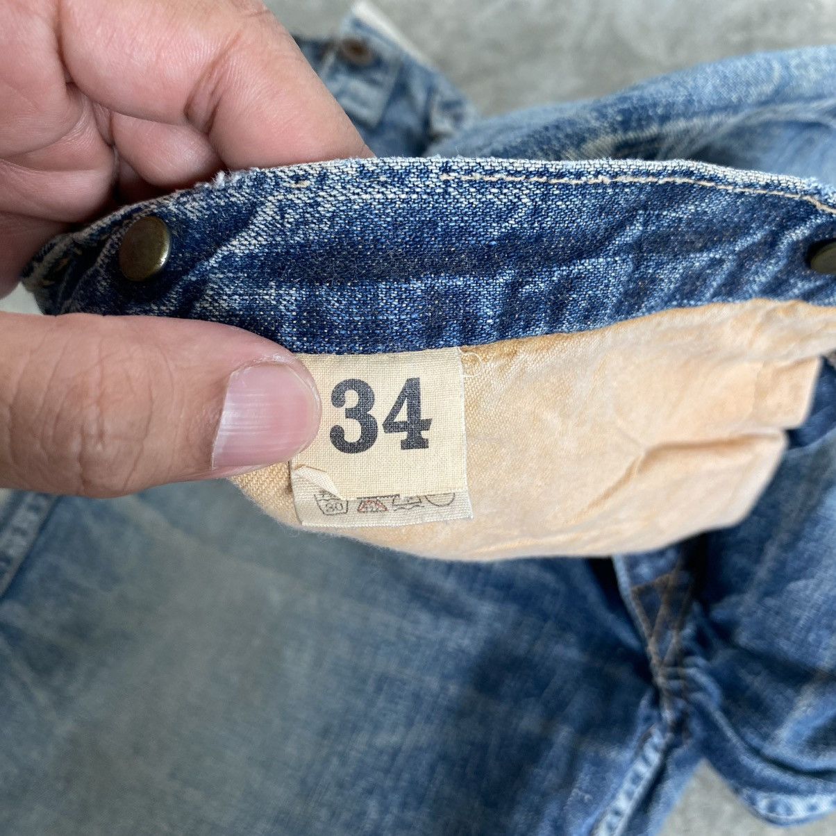 Heller's Cafe 1890’s Inspired Warehouse Duck Digger Denim Shorts Jorts Size US 34 / EU 50 - 15 Thumbnail