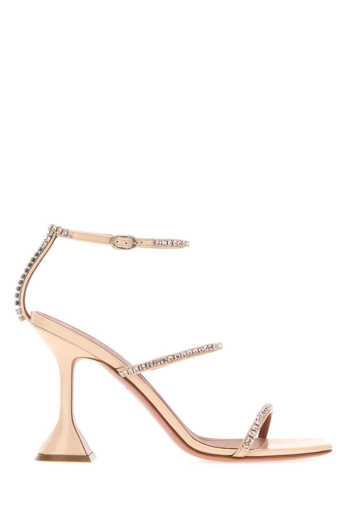 Amina Muaddi Skin Pink Leather Gilda Sandals Size US 10 / IT 40 - 1 Thumbnail
