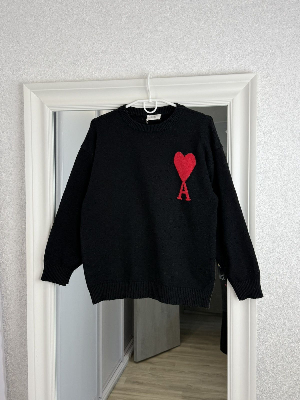 AMI Ami Knit Sweater Red Heart Sweater Black Size M / US 6-8 / IT 42-44 - 2 Thumbnail