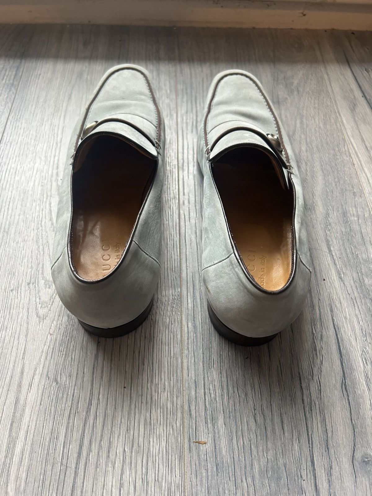 Gucci Gucci Light Blue Suede Loafers with Metal Accent - Size 43E Size US 10 / EU 43 - 7 Thumbnail