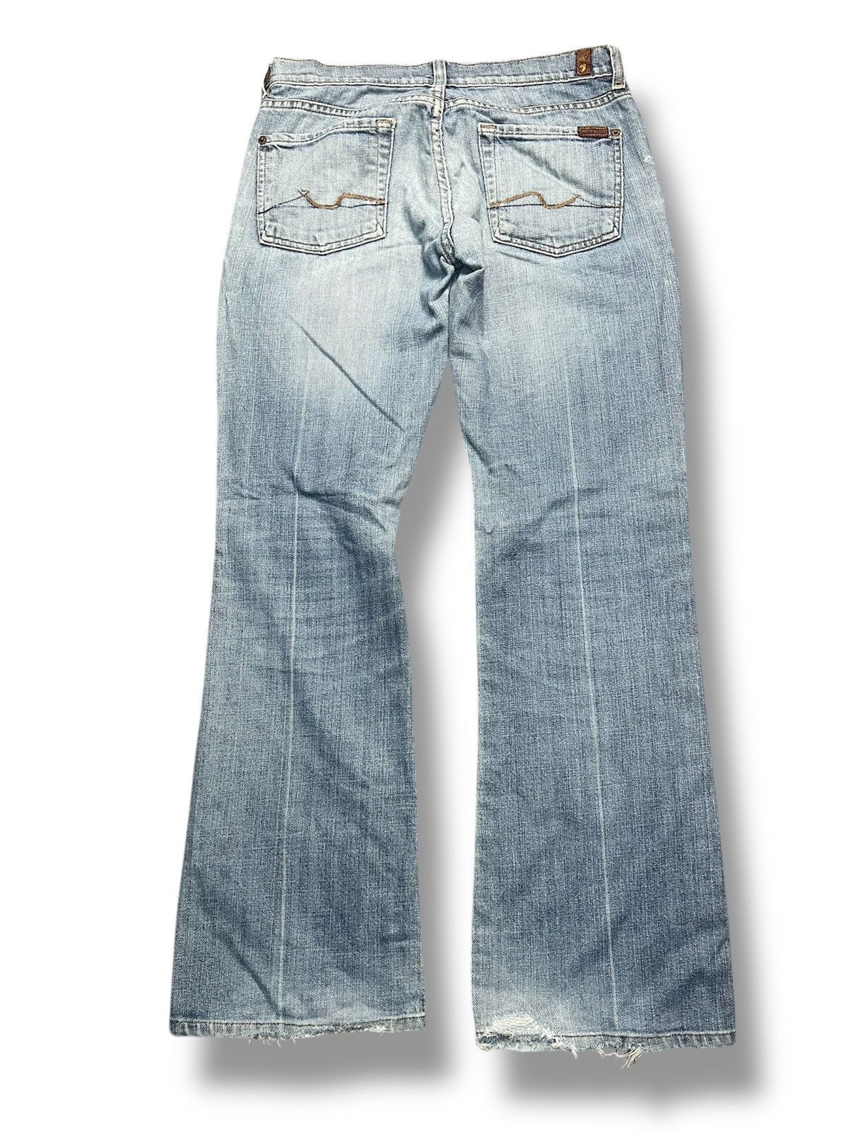 14th Addiction 7 For All Mankind Bootcut Jeans Distressed Denim (42) Size 27" / US 4 / IT 40 - 2 Thumbnail