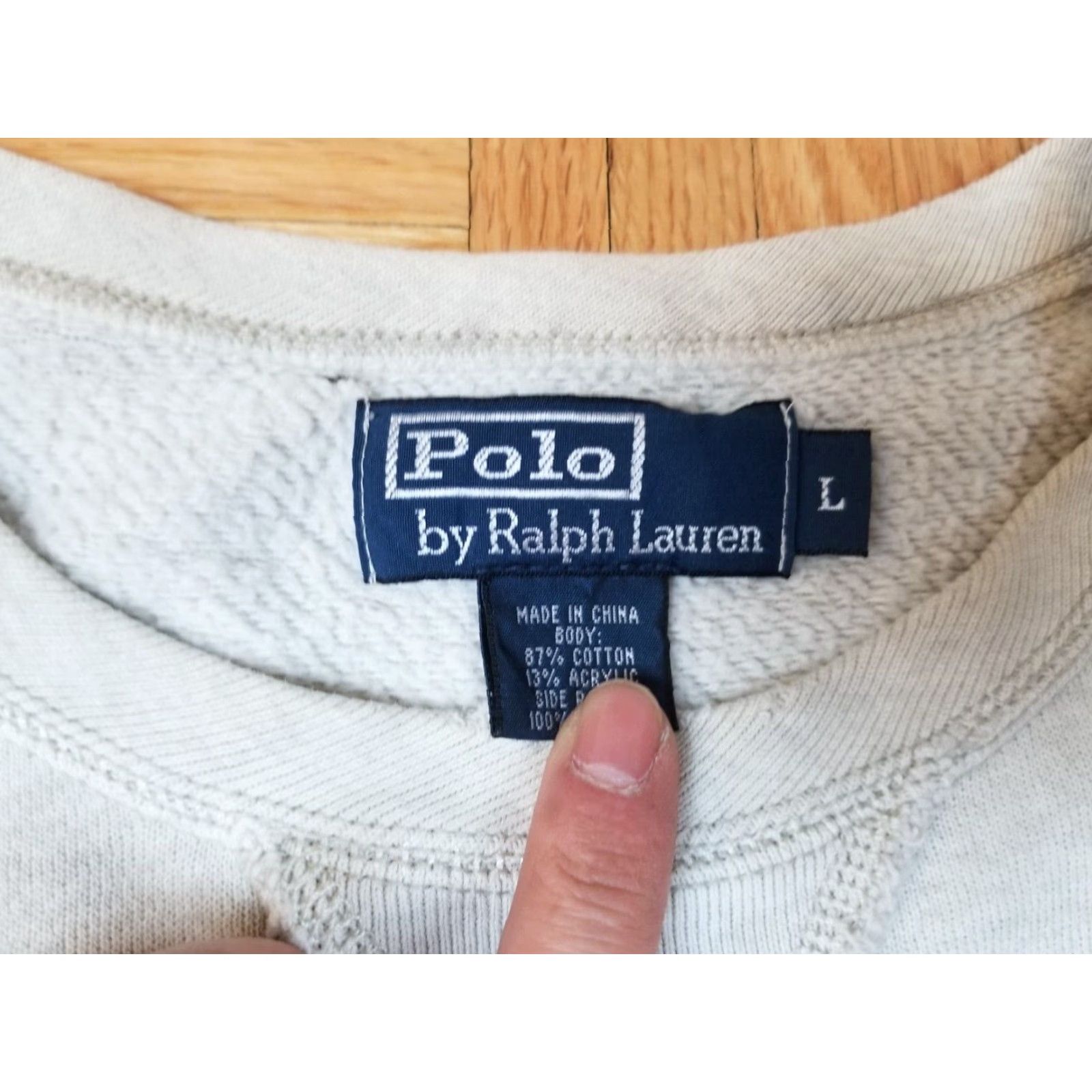 Ralph Lauren VINTAGE Ralph Lauren POLO Distressed Sweatshirt Shirt Large Gray Cotton Pullover Regular Men Size US L / EU 52-54 / 3 - 3 Thumbnail