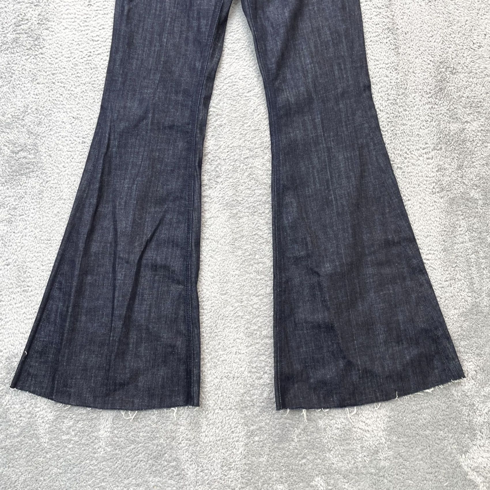 7 For All Mankind 7 For All Mankind Jeans Womens 25 Blue Bell Bottom Flared Leg Denim Frayed Hem Size 42" / US 20 - 2 Thumbnail