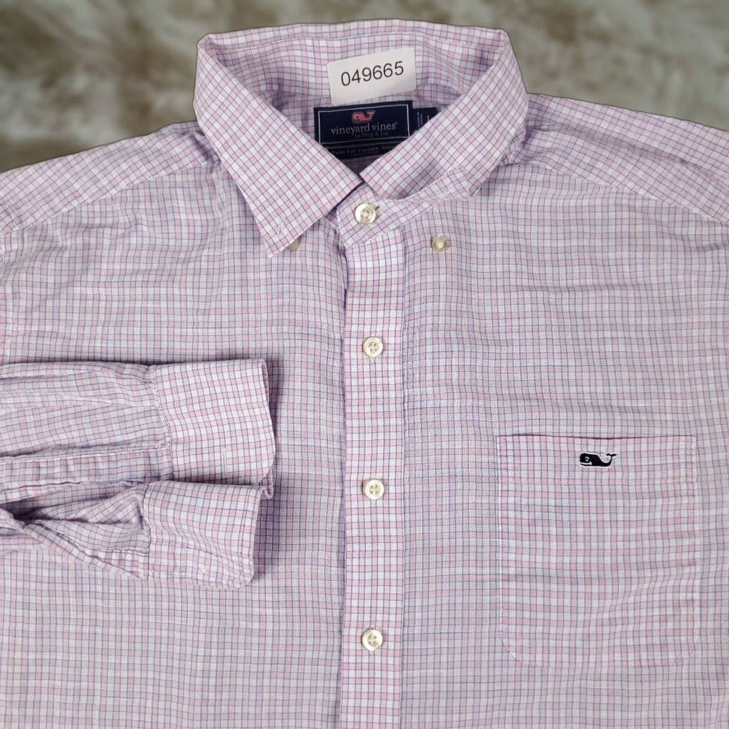 Vineyard Vines Vineyard Vines Shirt Mens Large Pink Plaid Button-Down Long Sleeve Size US L / EU 52-54 / 3 - 1 Thumbnail