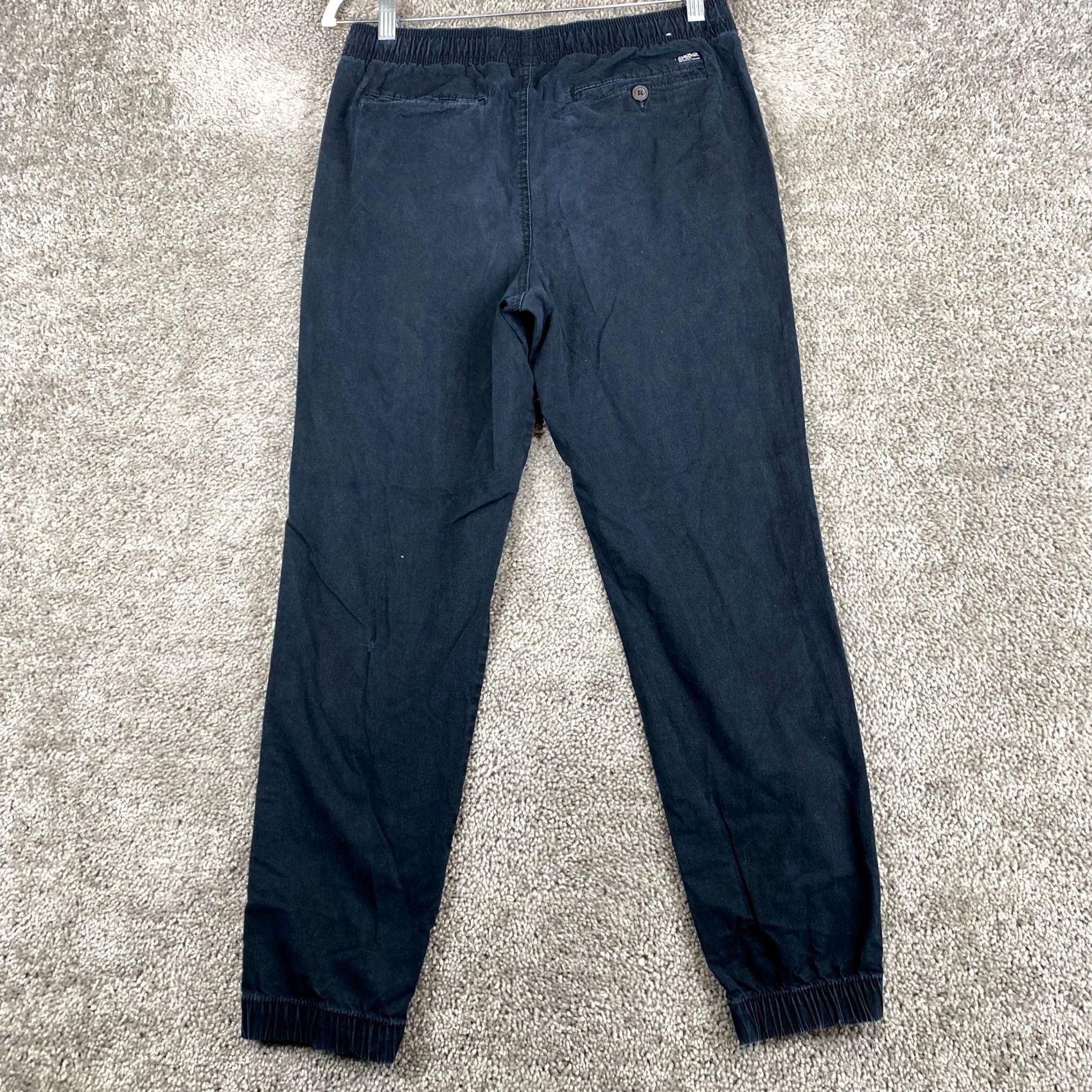 Vintage Aeropostale Jogger Pants Mens Small Black Stretch Drawstring Flat Front Size US 29 - 3 Thumbnail