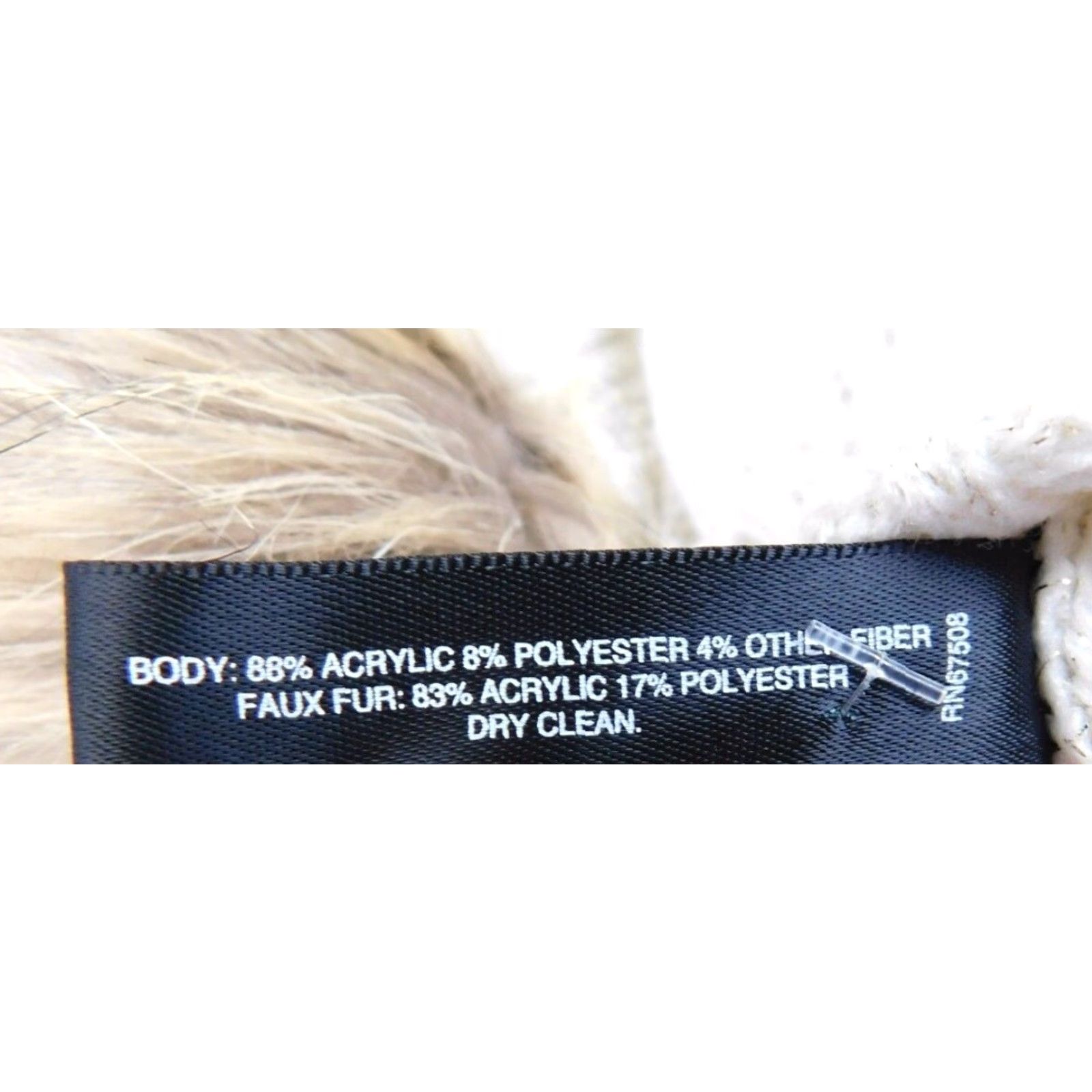 Incu INC Beanie Hat Womens Winter Knit Faux Fur Pom Pom Ivory Beige 6080 Size ONE SIZE - 6 Thumbnail