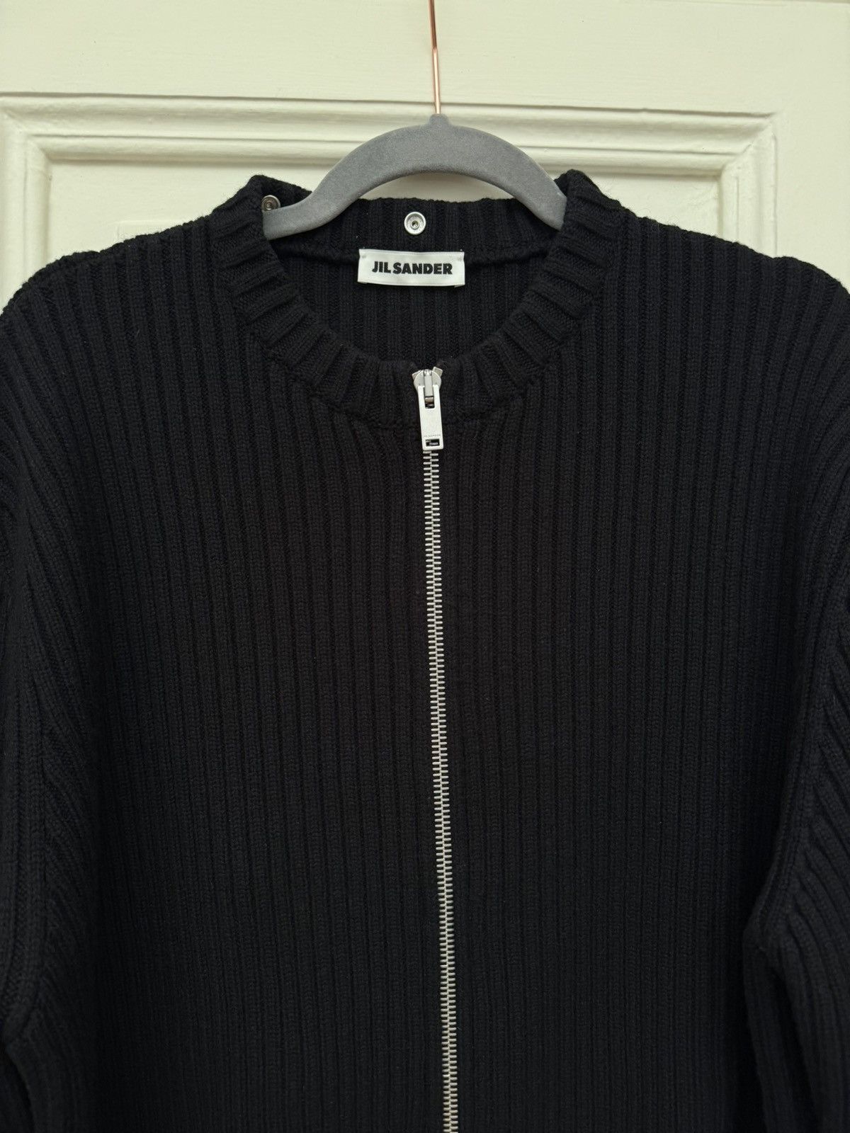 Jil Sander JIL SANDER cardigan with detachable collar in eggshell Size US L / EU 52-54 / 3 - 5 Thumbnail