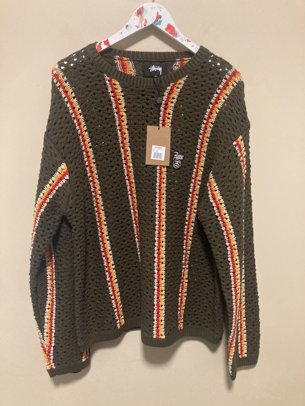 Stussy Stussy x Patta stripe loose gauge sweater L | Grailed