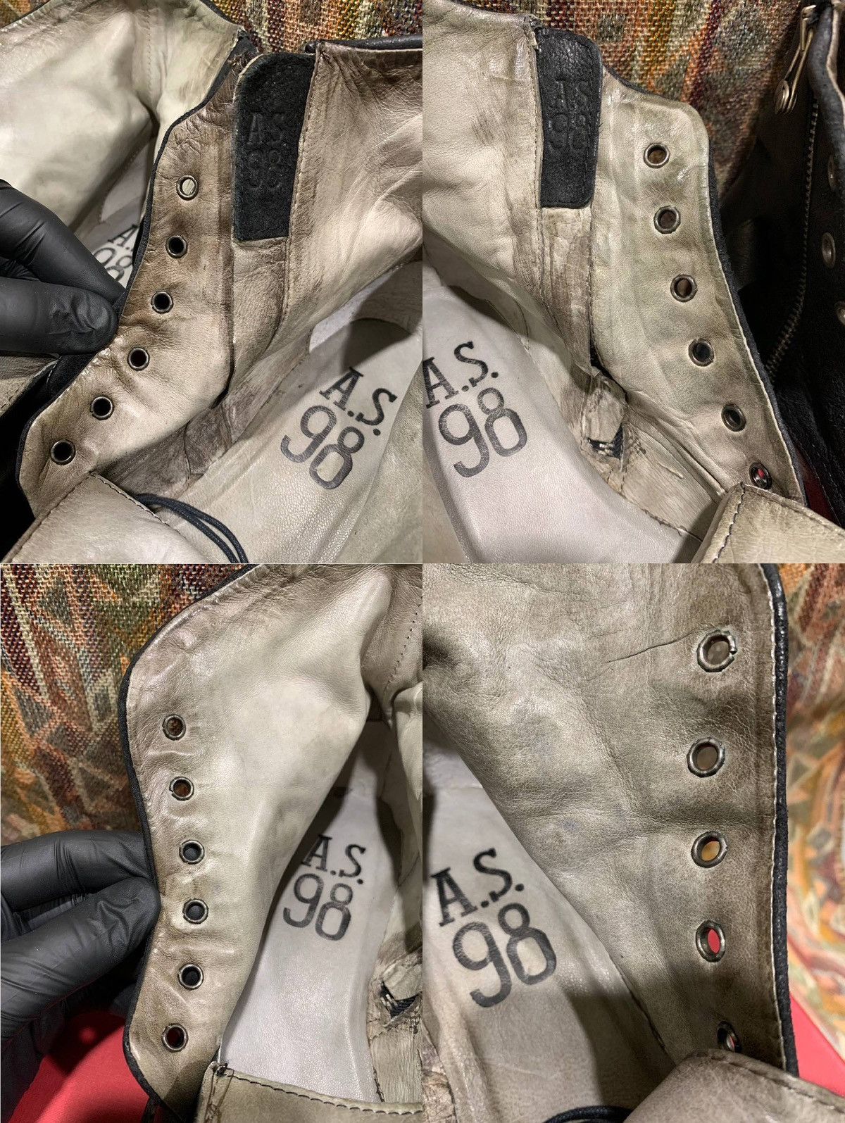A.S.98 A.S.98 Airstep Black Leather Dibla Combat Biker Ankle Boots Size US 9 / IT 39 - 24 Thumbnail