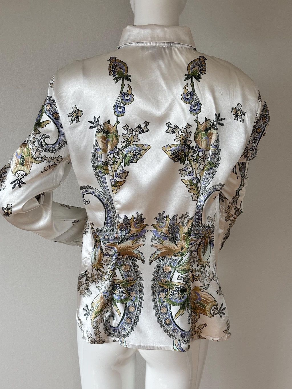Roberto Cavalli Roberto Cavalli Satin Blouse Fitted Designer Top Size M / US 6-8 / IT 42-44 - 2 Thumbnail